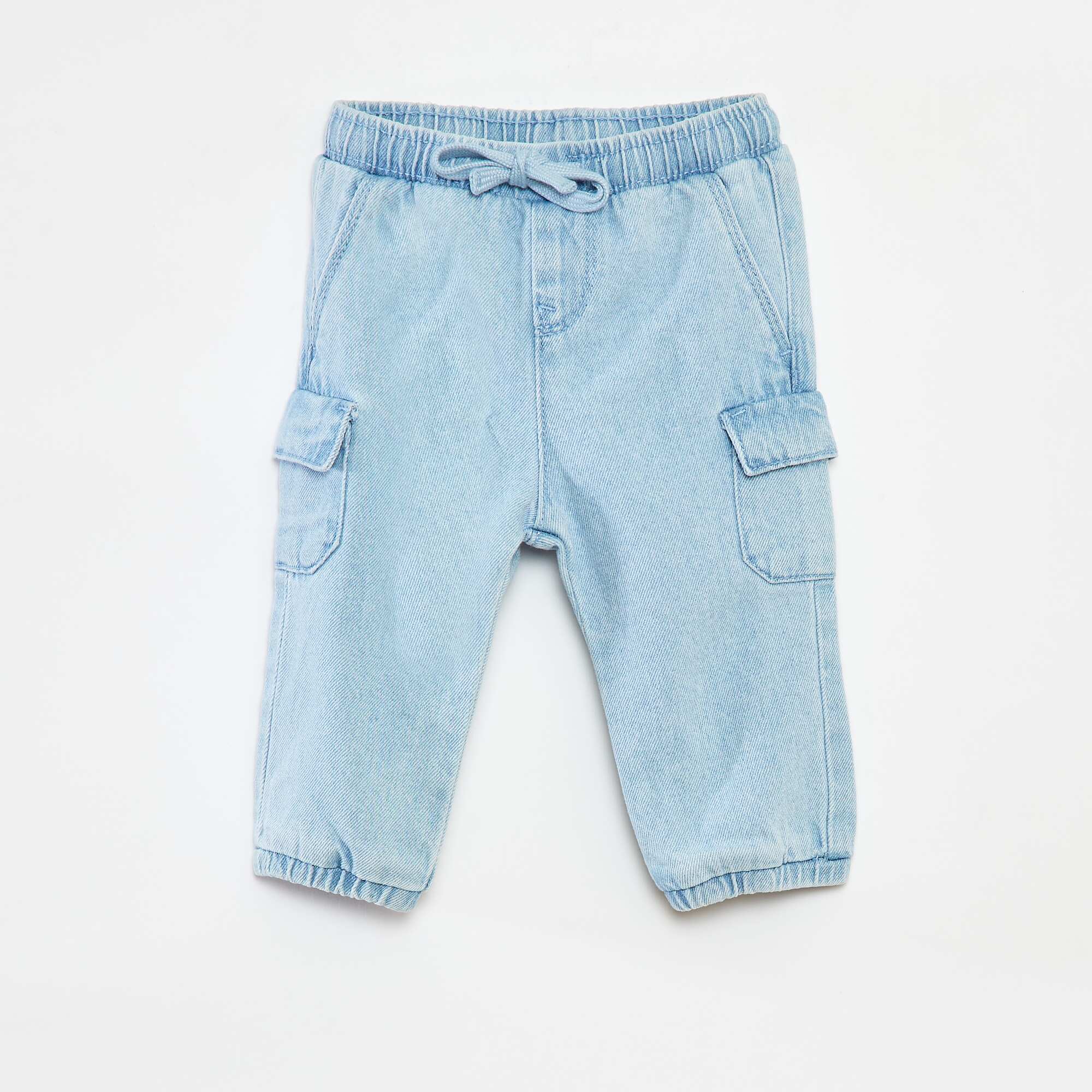 Denim joggers with pockets BLUE