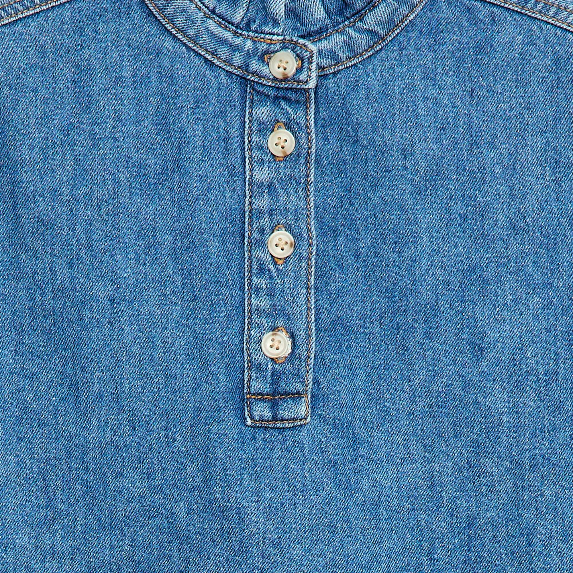 Denim Mao Collar Dress BLUE - Image 5