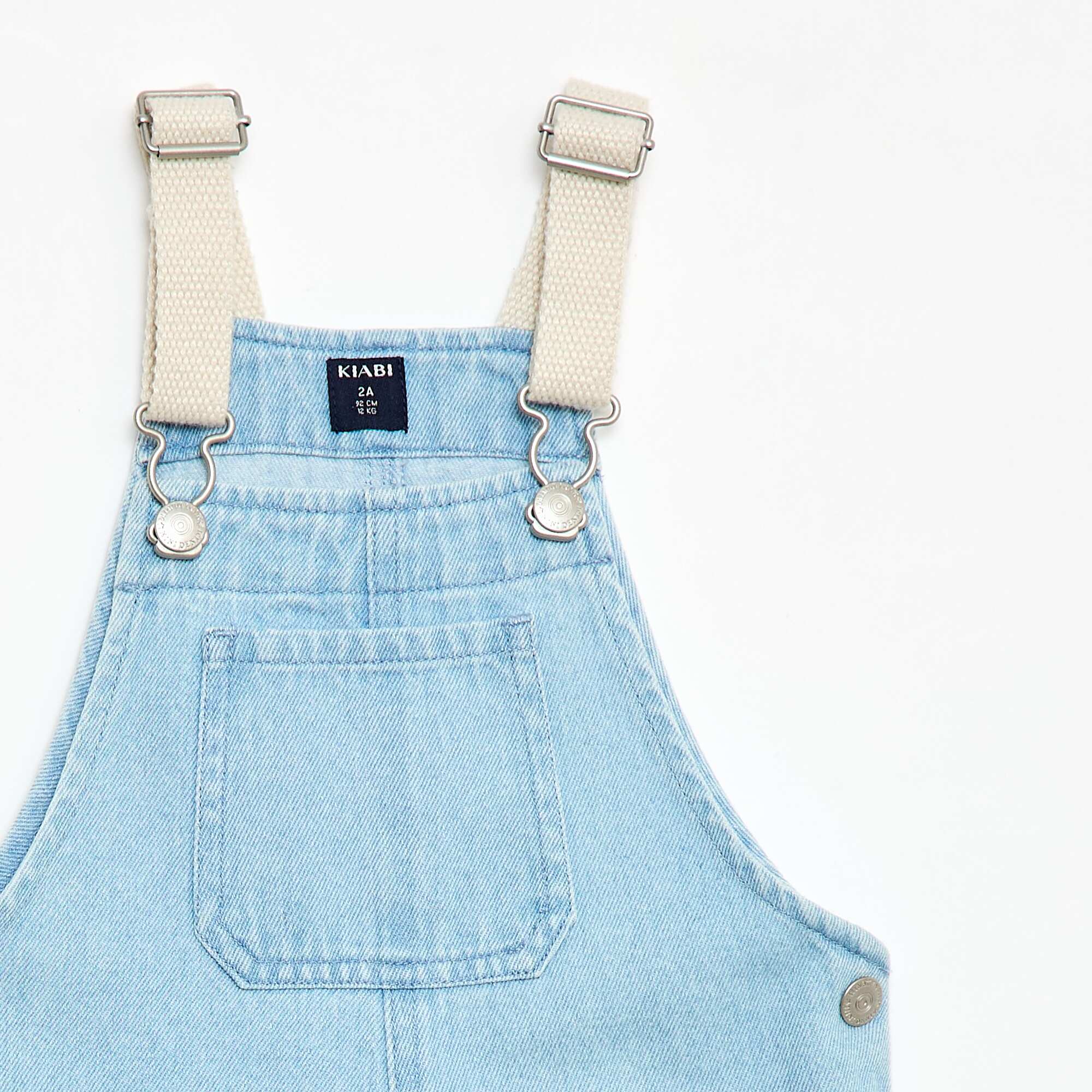 Denim Overalls with Patch Pocket BLUE - Image 2