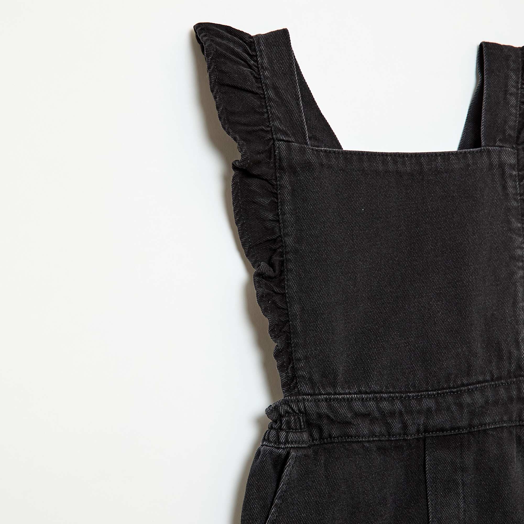 Denim Overalls with Ruffles GREY - Image 2
