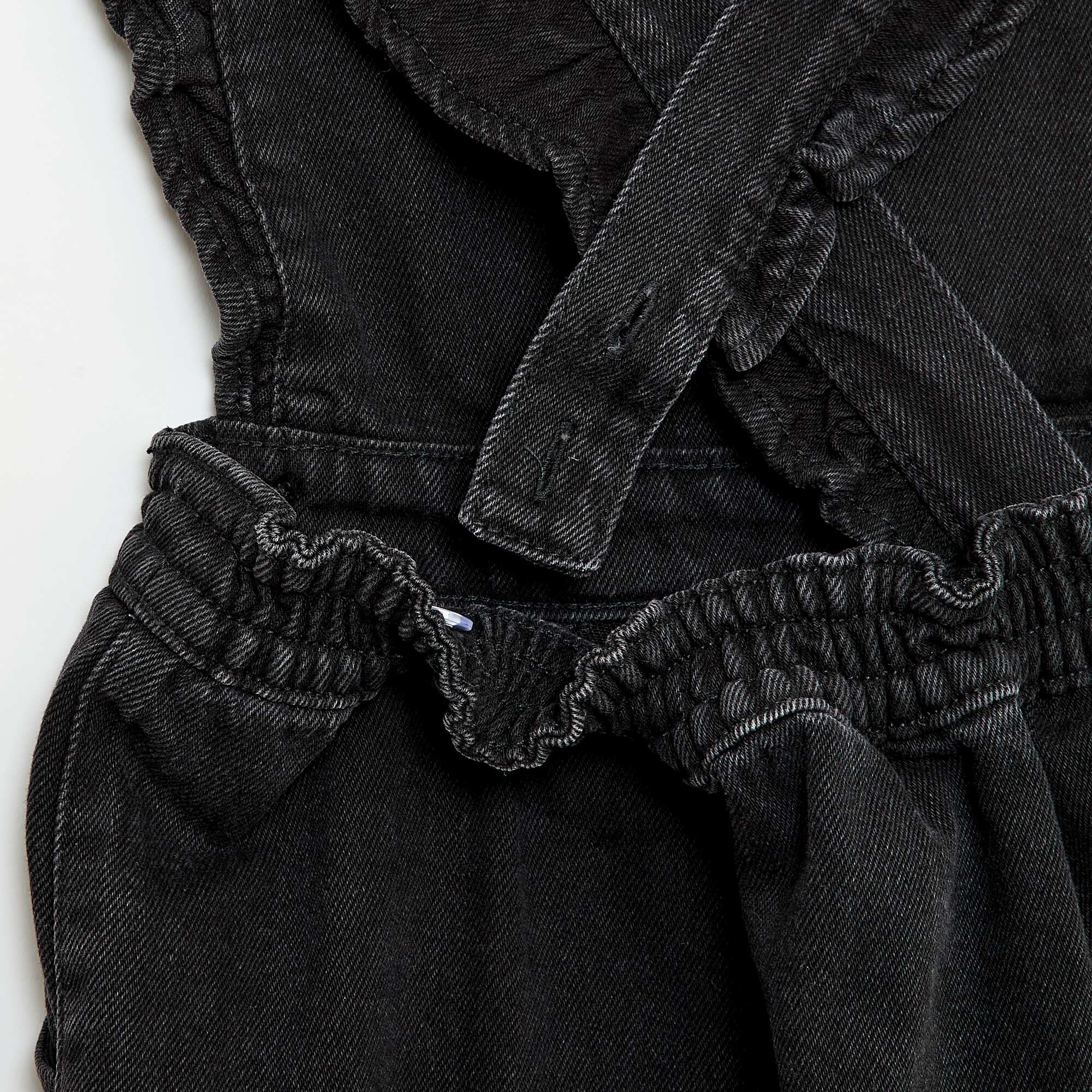 Denim Overalls with Ruffles GREY - Image 4