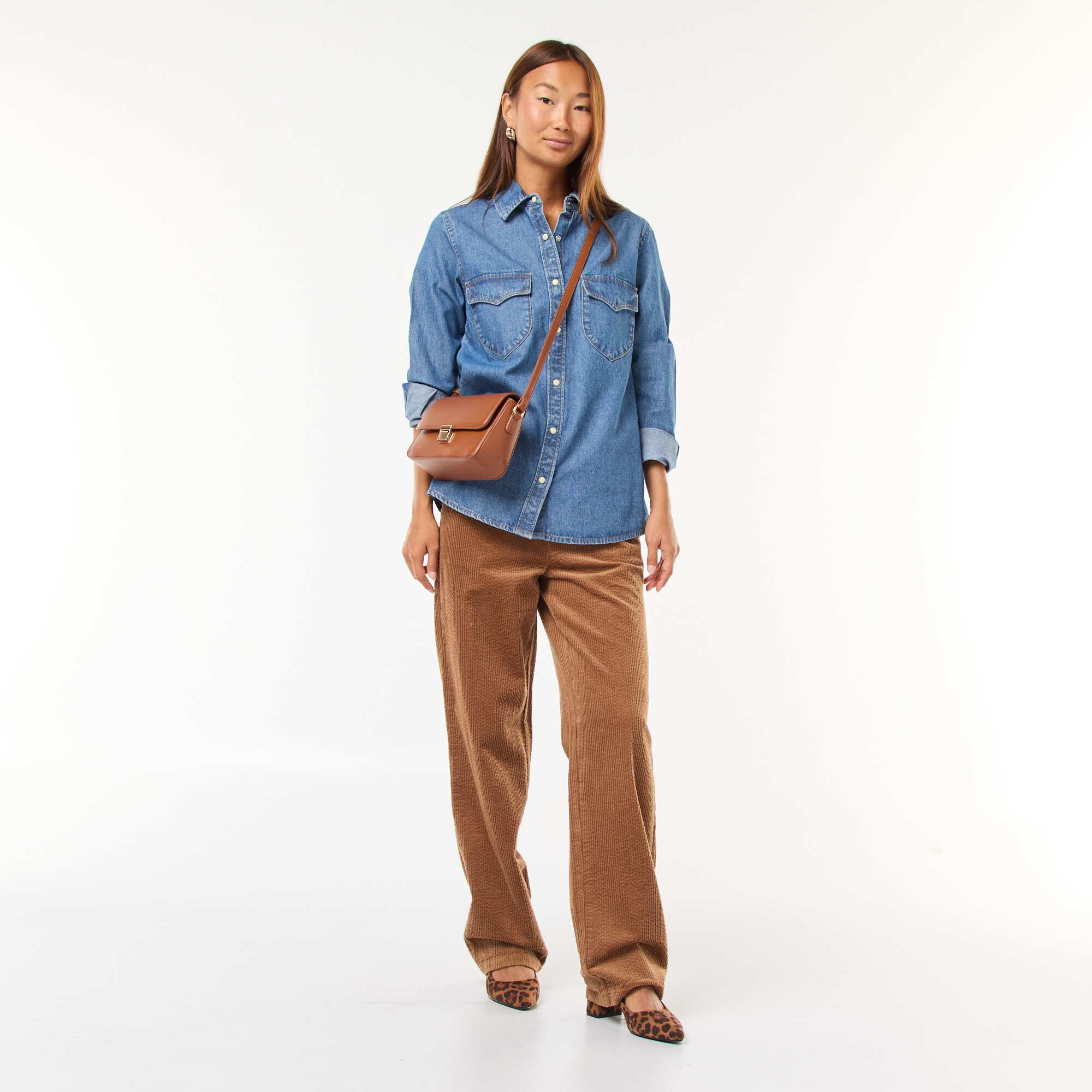 Denim Shirt with Flap Pockets BLUE - Image 2
