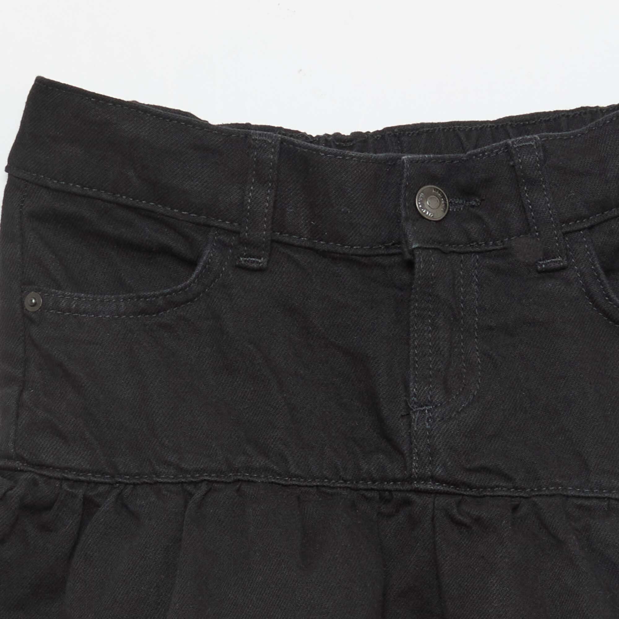 Denim Skort with Ruffles BLACK - Image 2