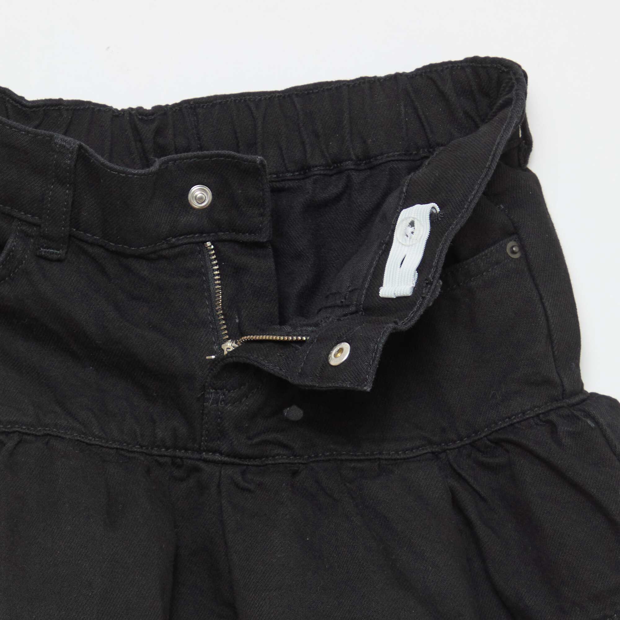 Denim Skort with Ruffles BLACK - Image 3