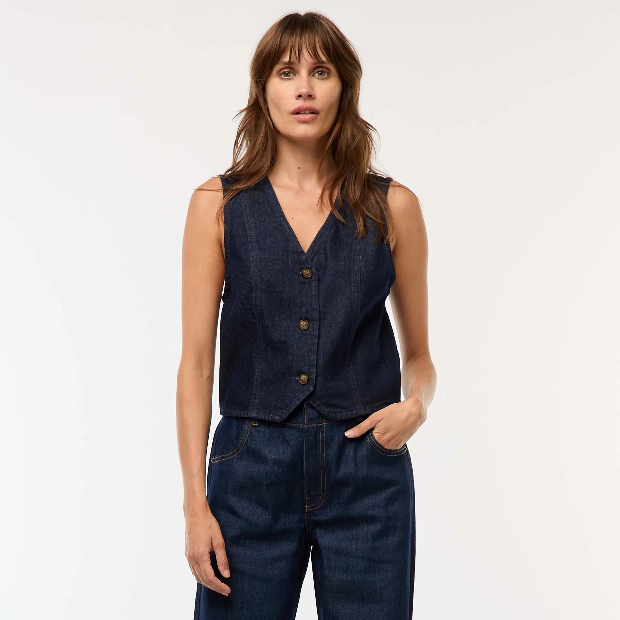 Denim Suit Vest BLUE - Image 4