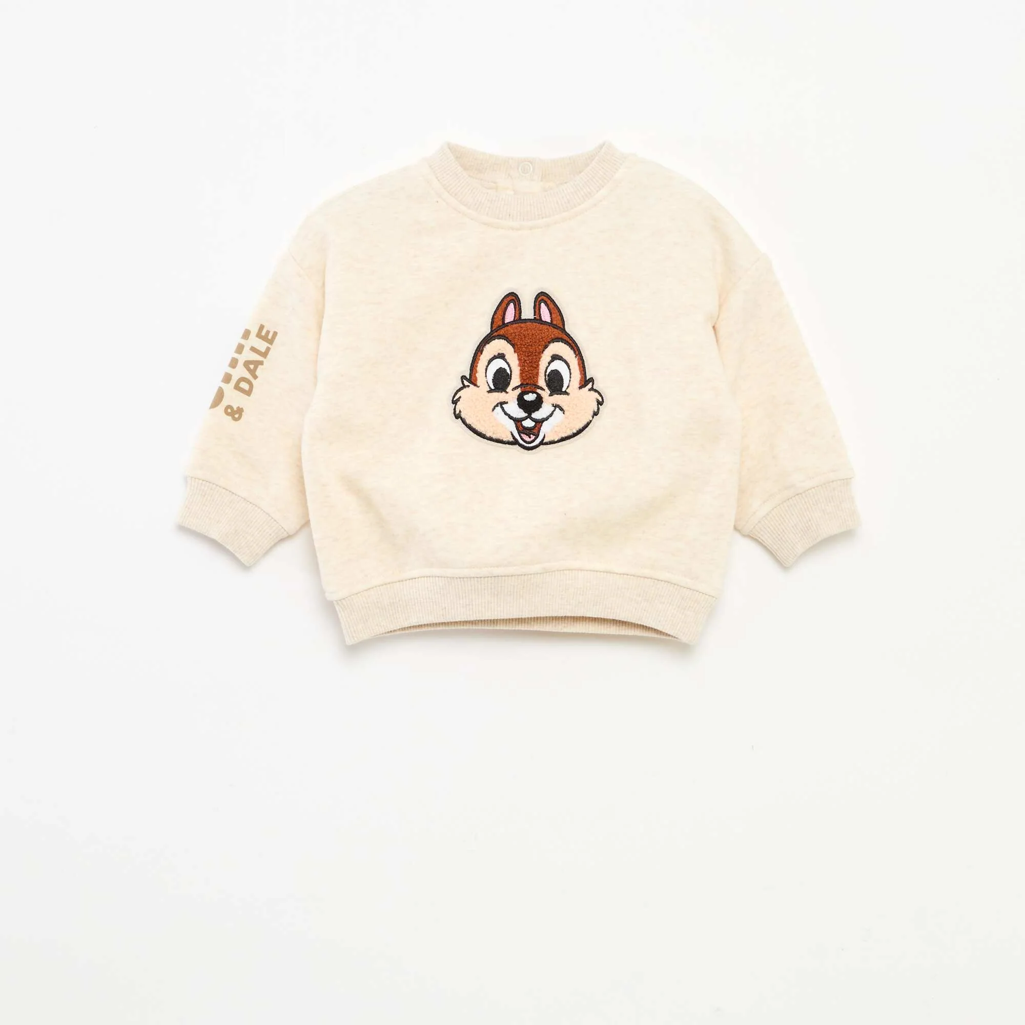 Disney 'Chip & Dale' solid colour round neck jumper BEIGE