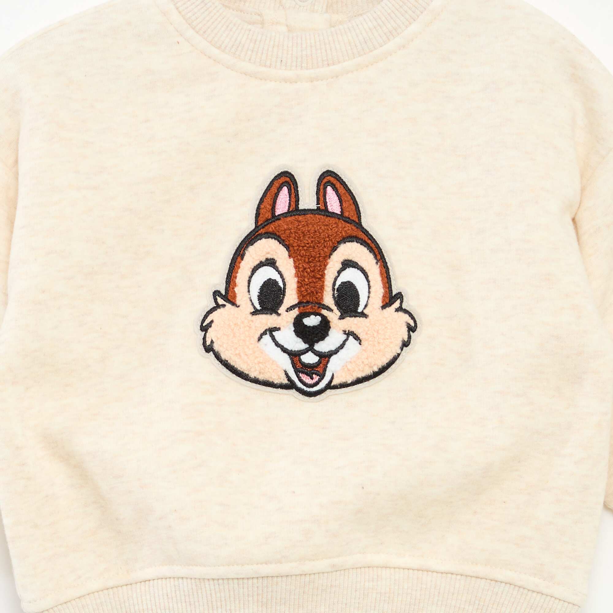 Disney 'Chip & Dale' solid colour round neck jumper BEIGE - Image 2