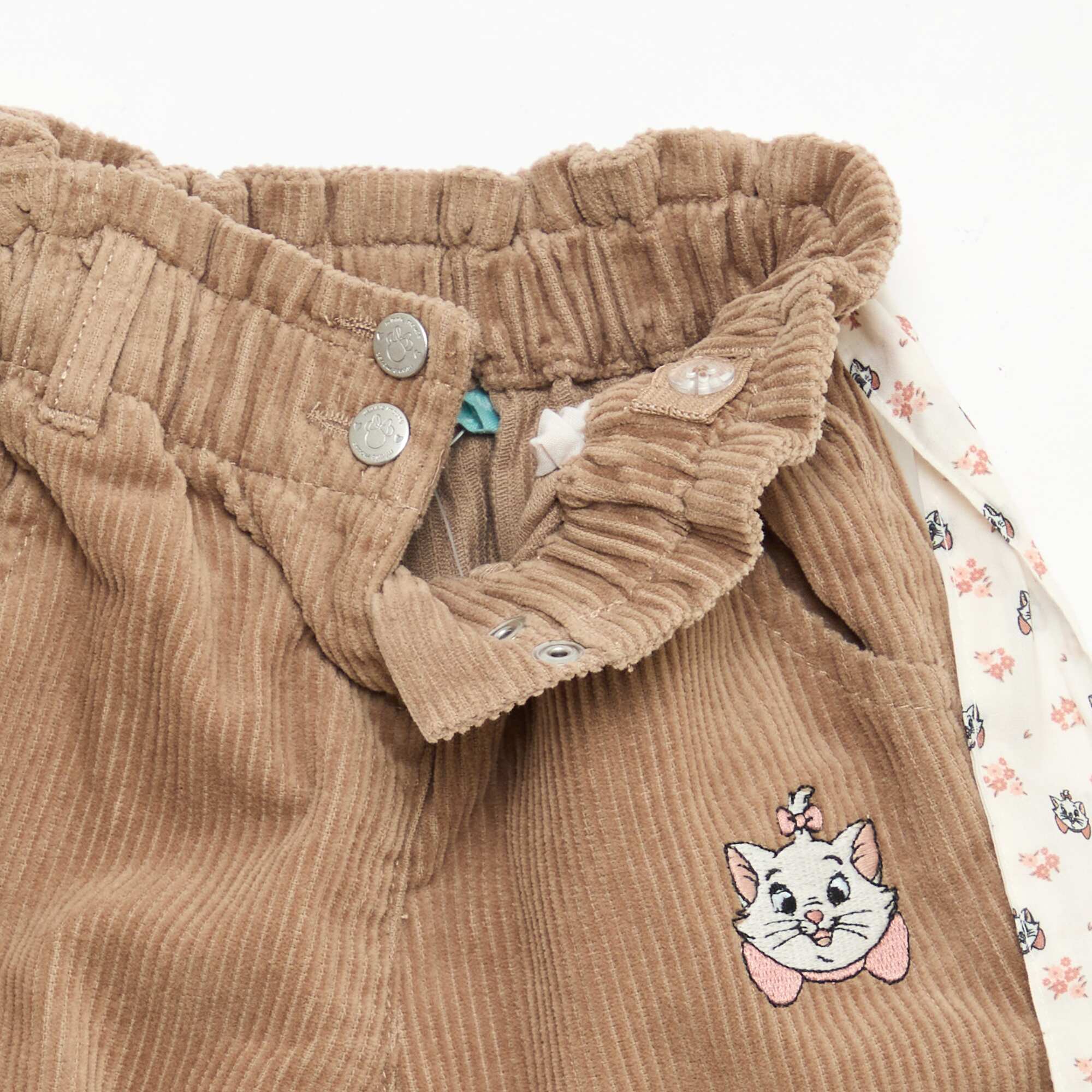 Disney 'Marie' Cotton Velvet Trousers with Belt BEIGE - Image 3