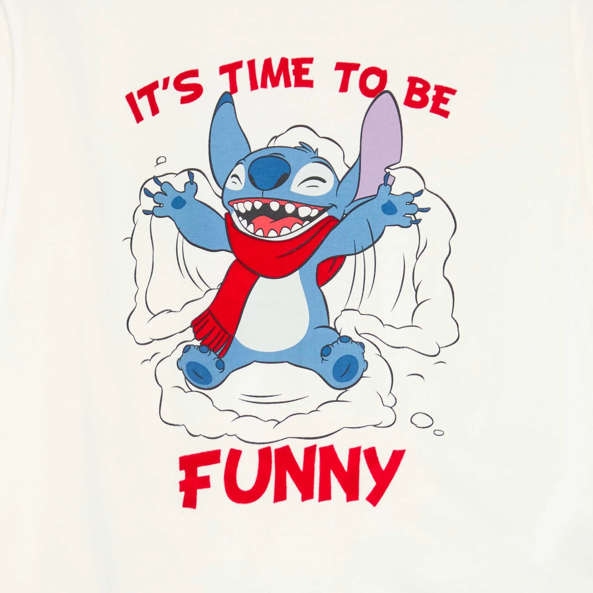Disney 'Stitch' Cotton Jersey Christmas T-shirt WHITE - Image 2