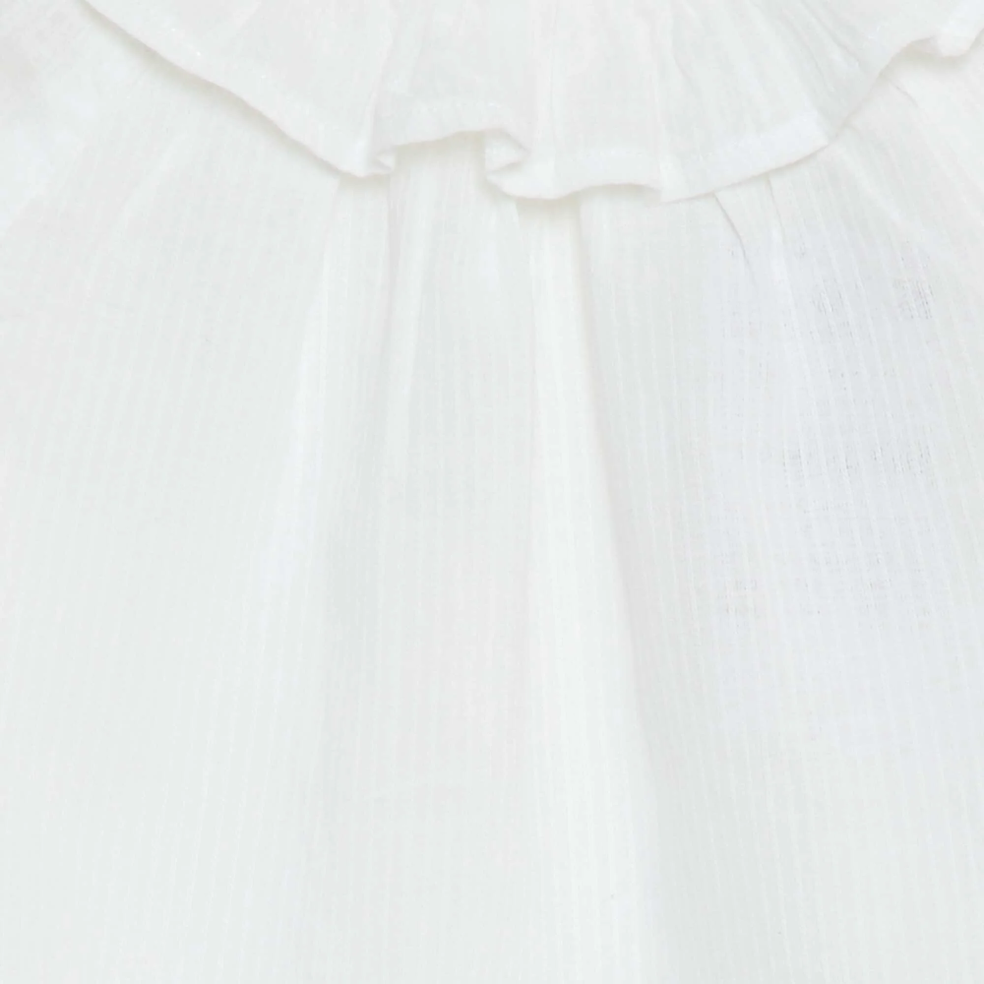 Dobby Blouse with Buttoned Back Opening WHITE - Image 3