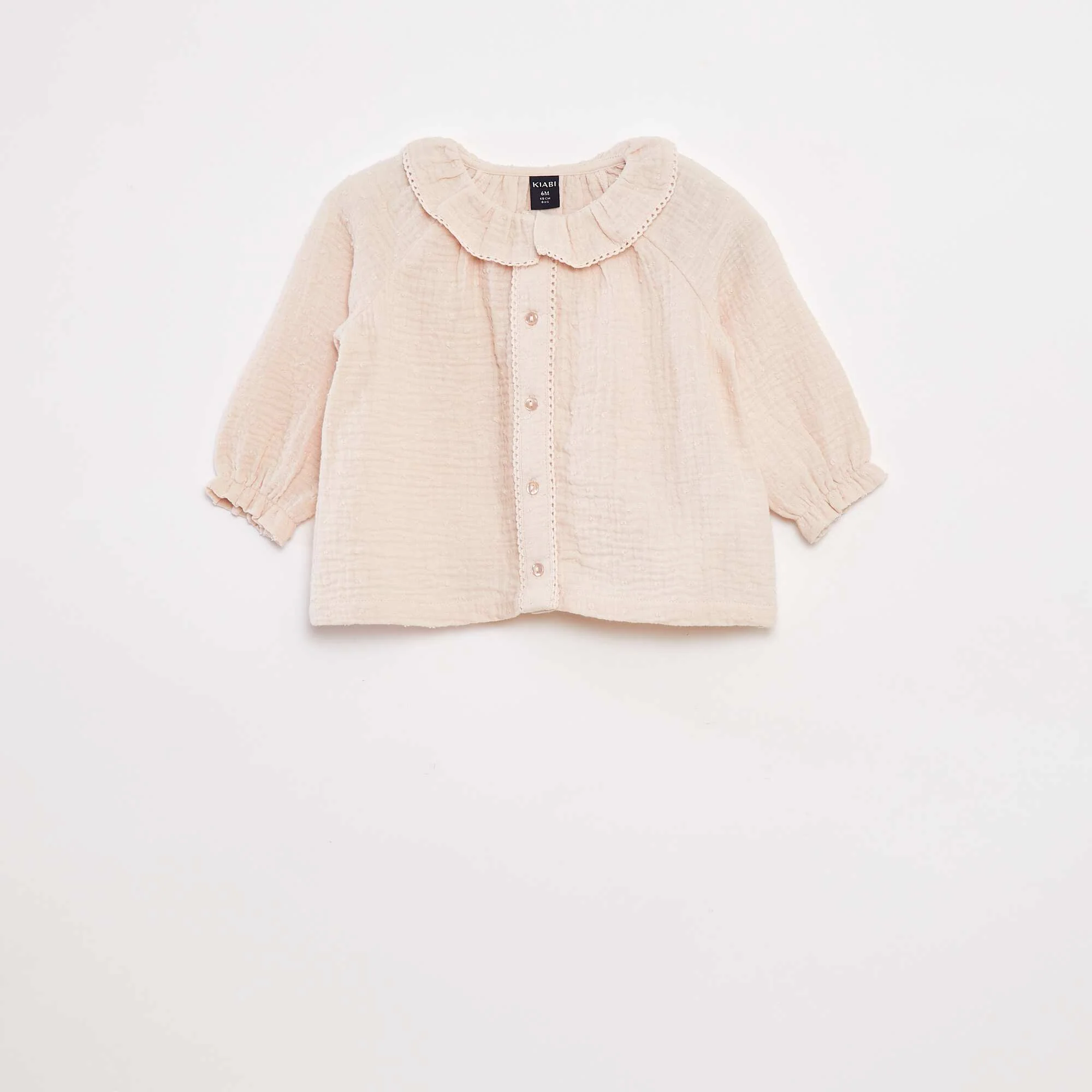 Dotted cotton gauze blouse PINK