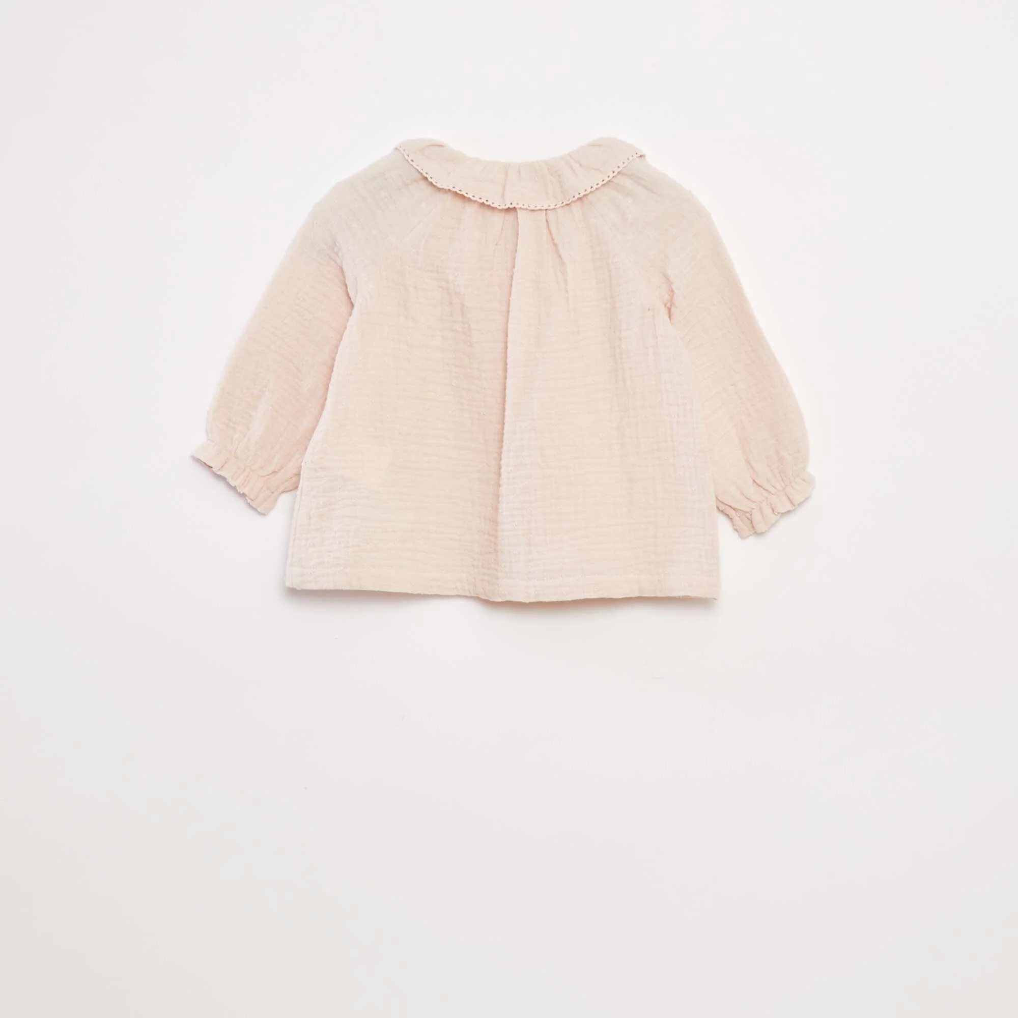 Dotted cotton gauze blouse PINK - Image 3