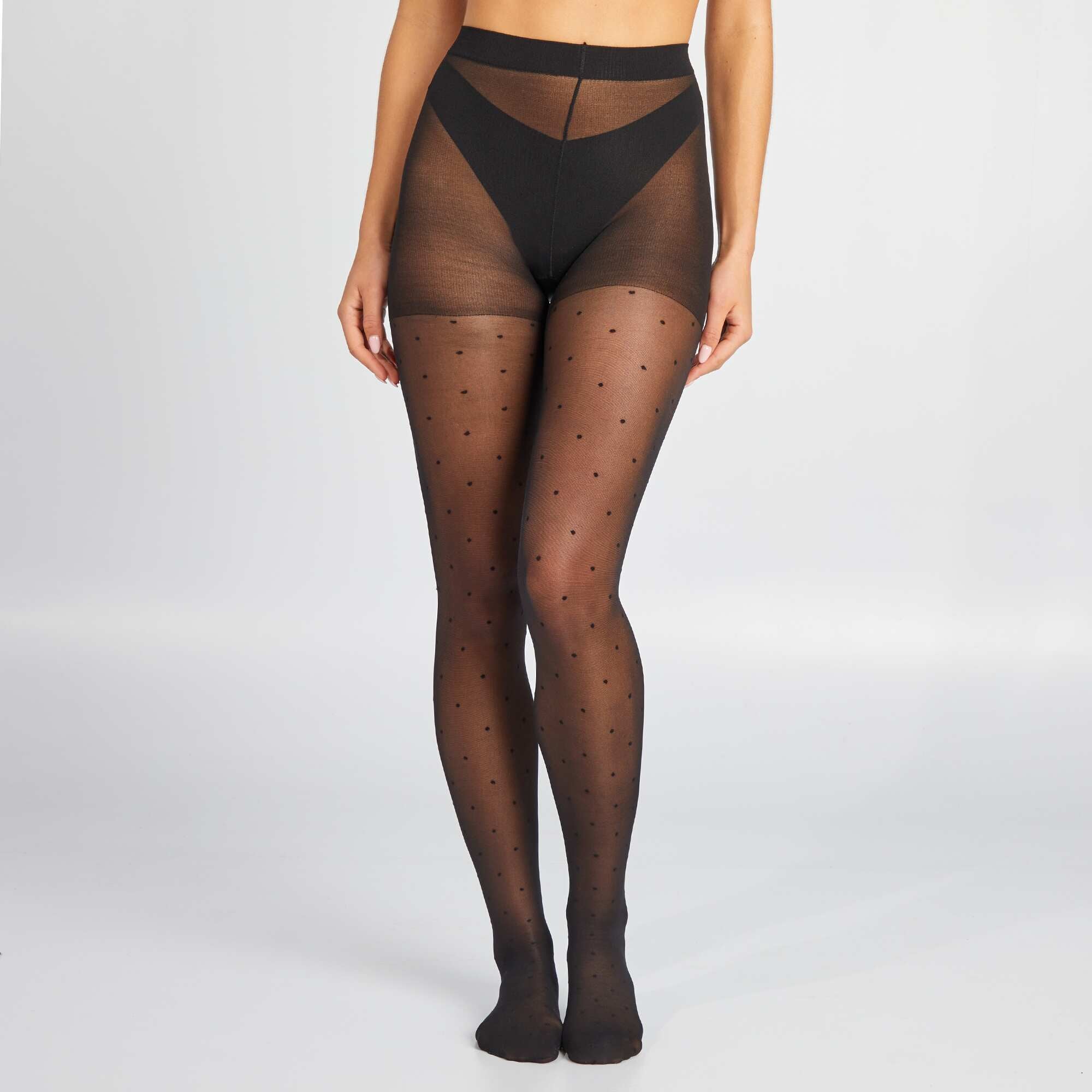 Dotted tights - 30D black - Image 2
