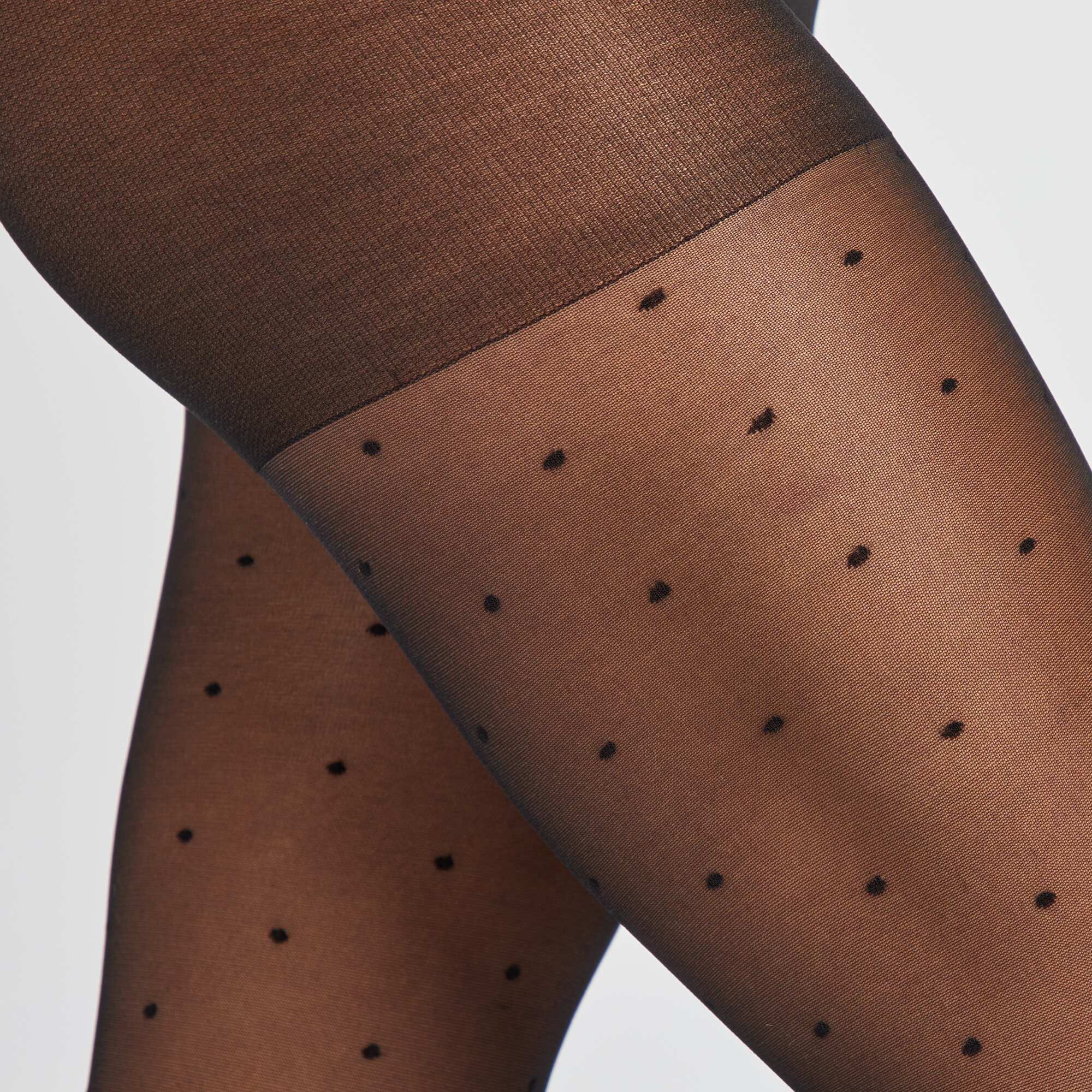 Dotted tights - 30D black - Image 4