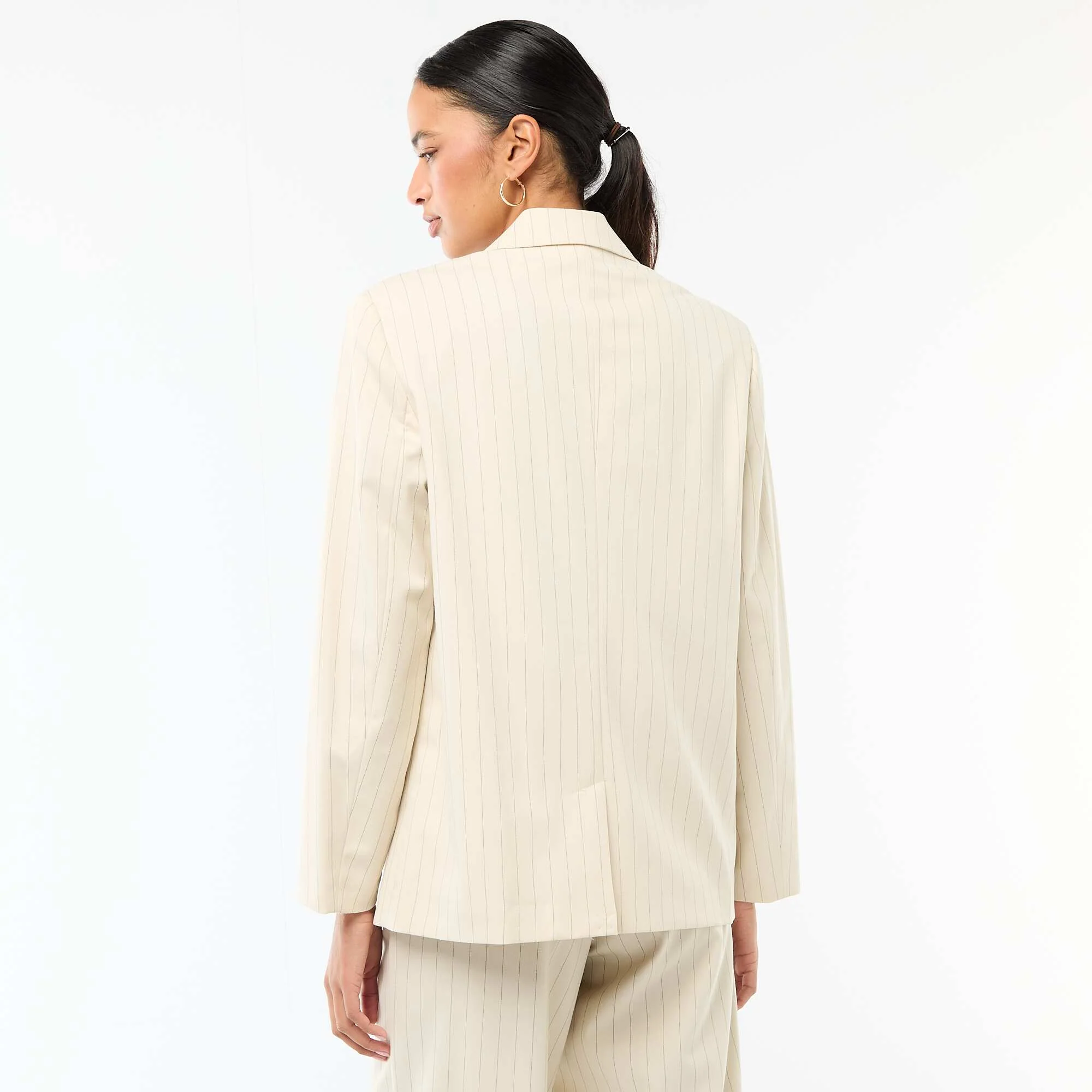 Double-Breasted Tailored Blazer BEIGE - Image 4