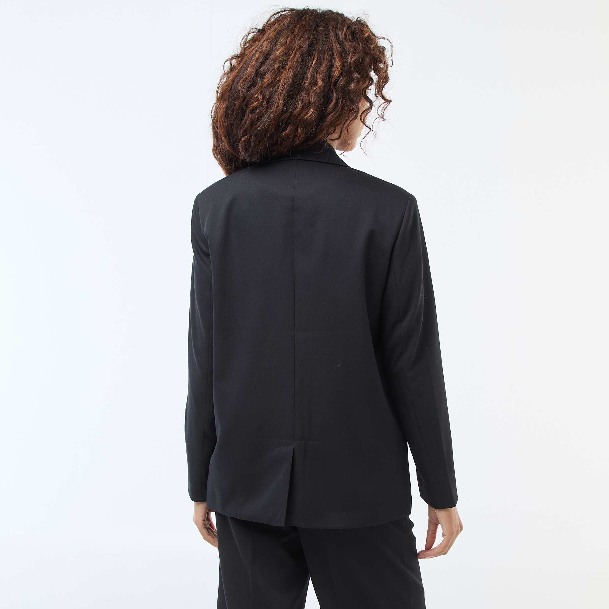 Double-Breasted Tailored Blazer BLACK - Image 4