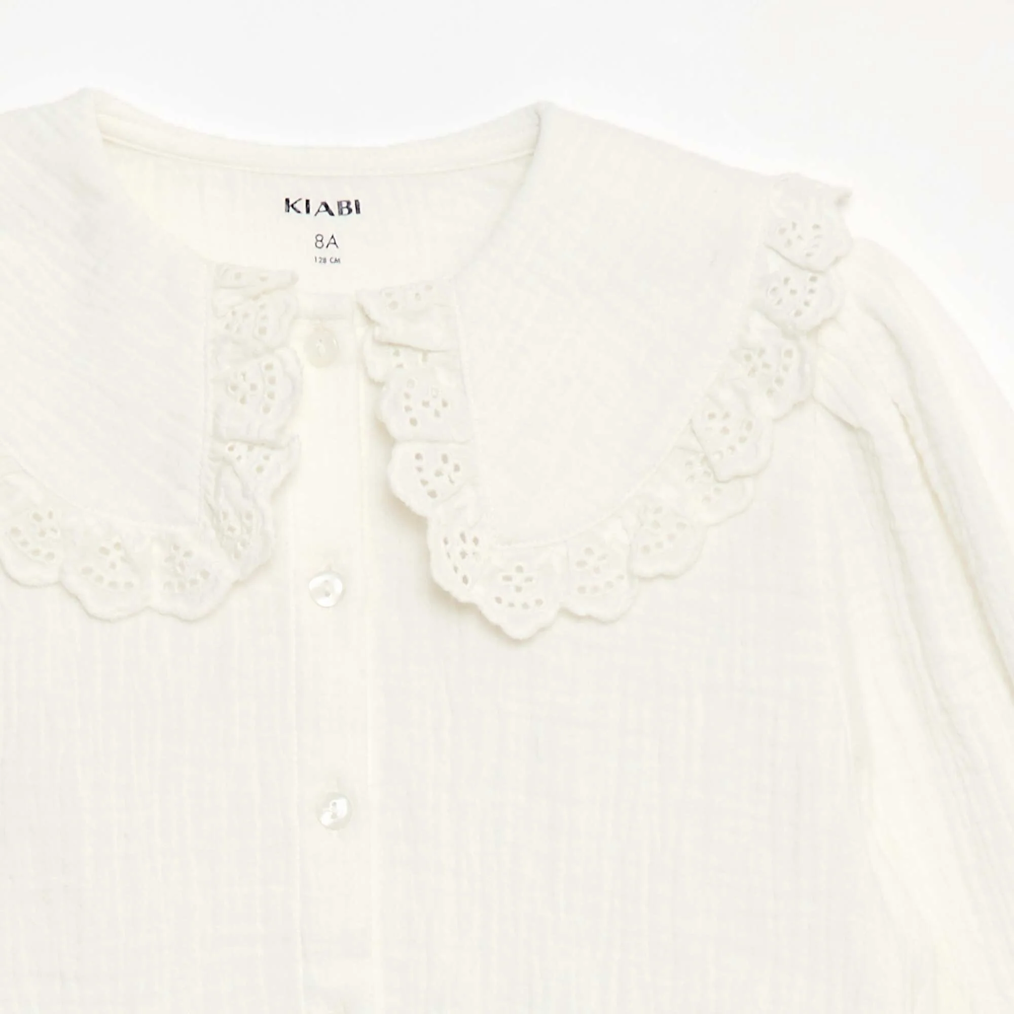 Double Gauze Cotton Blouse WHITE - Image 2