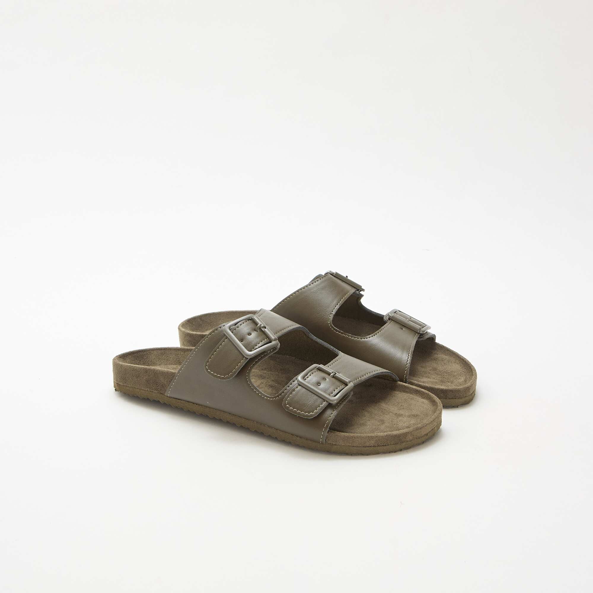 Double Strap Mules KHAKI
