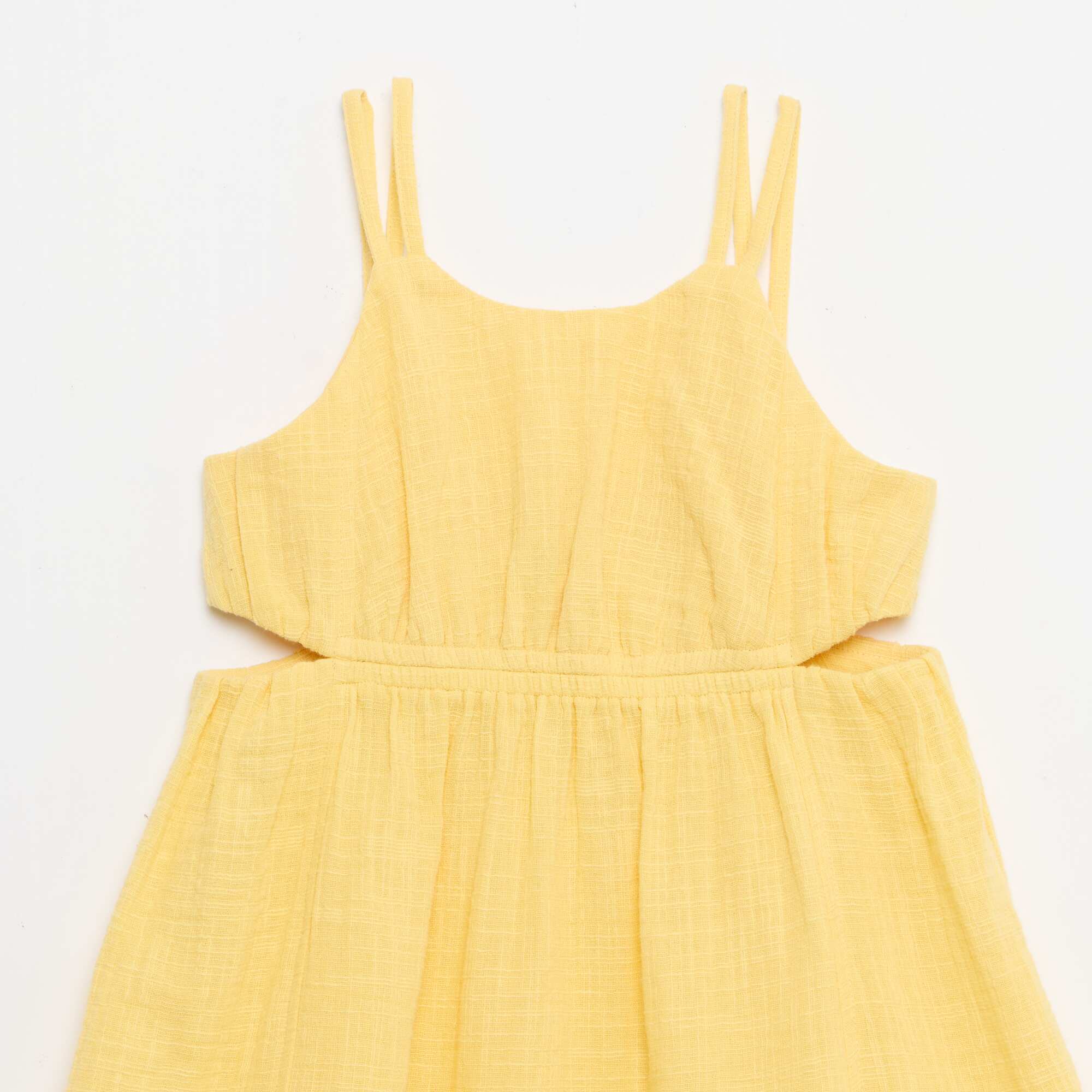 Dress with thin non-adjustable straps + side slits YELLOW - Image 3