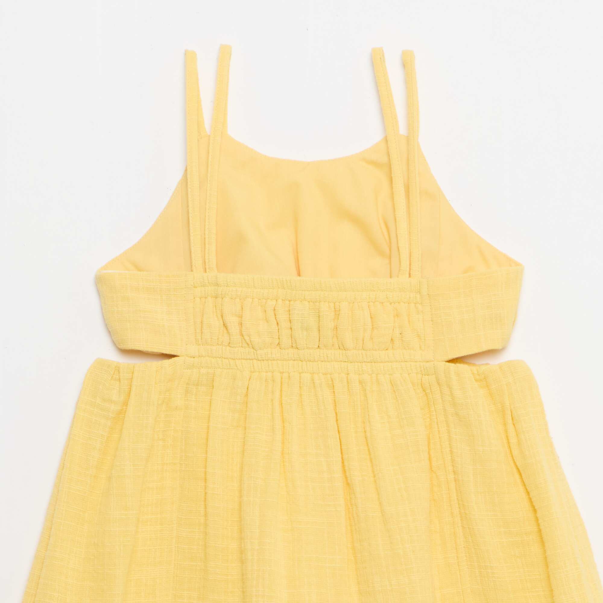 Dress with thin non-adjustable straps + side slits YELLOW - Image 4