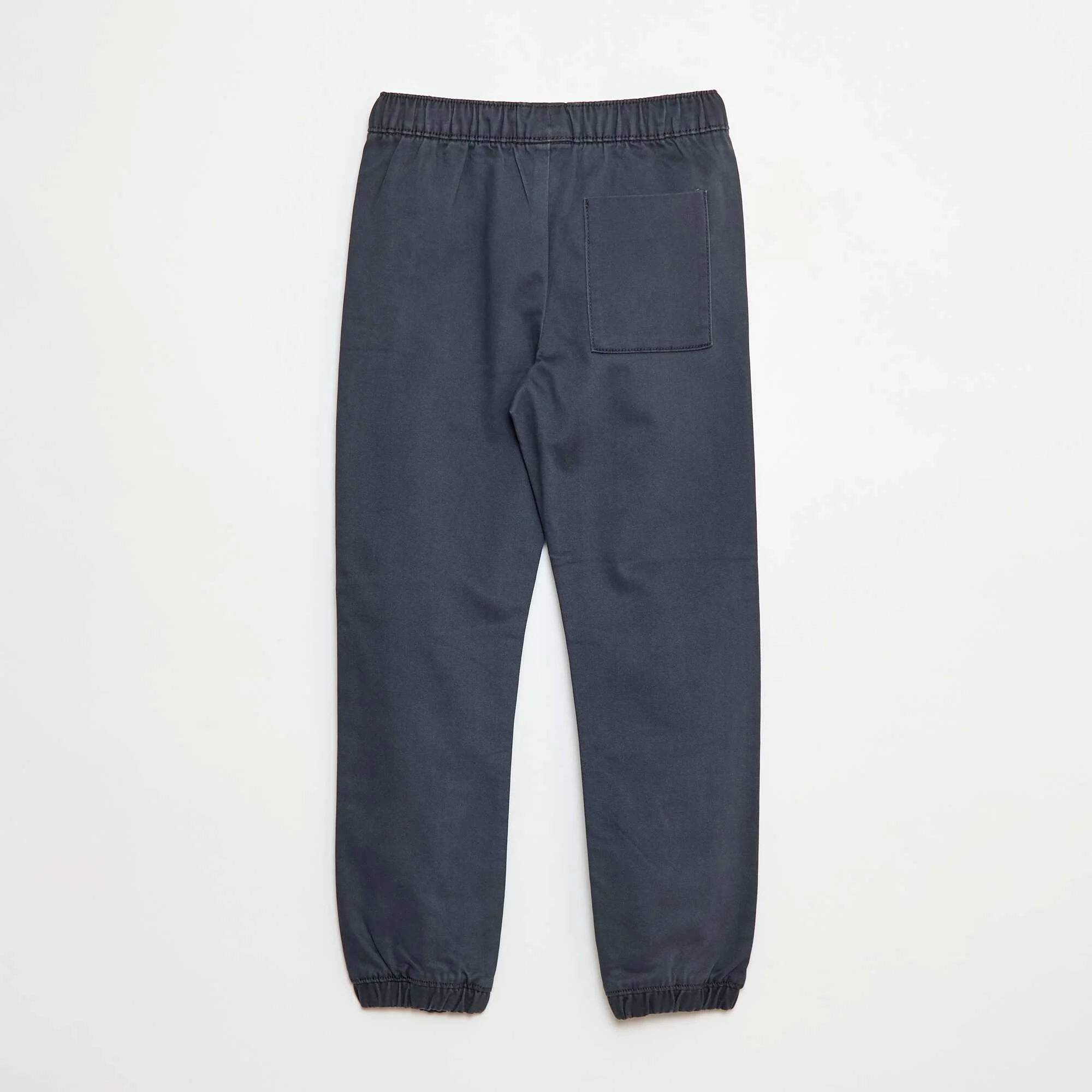 Elasticated Cotton Trousers BLACK - Image 2