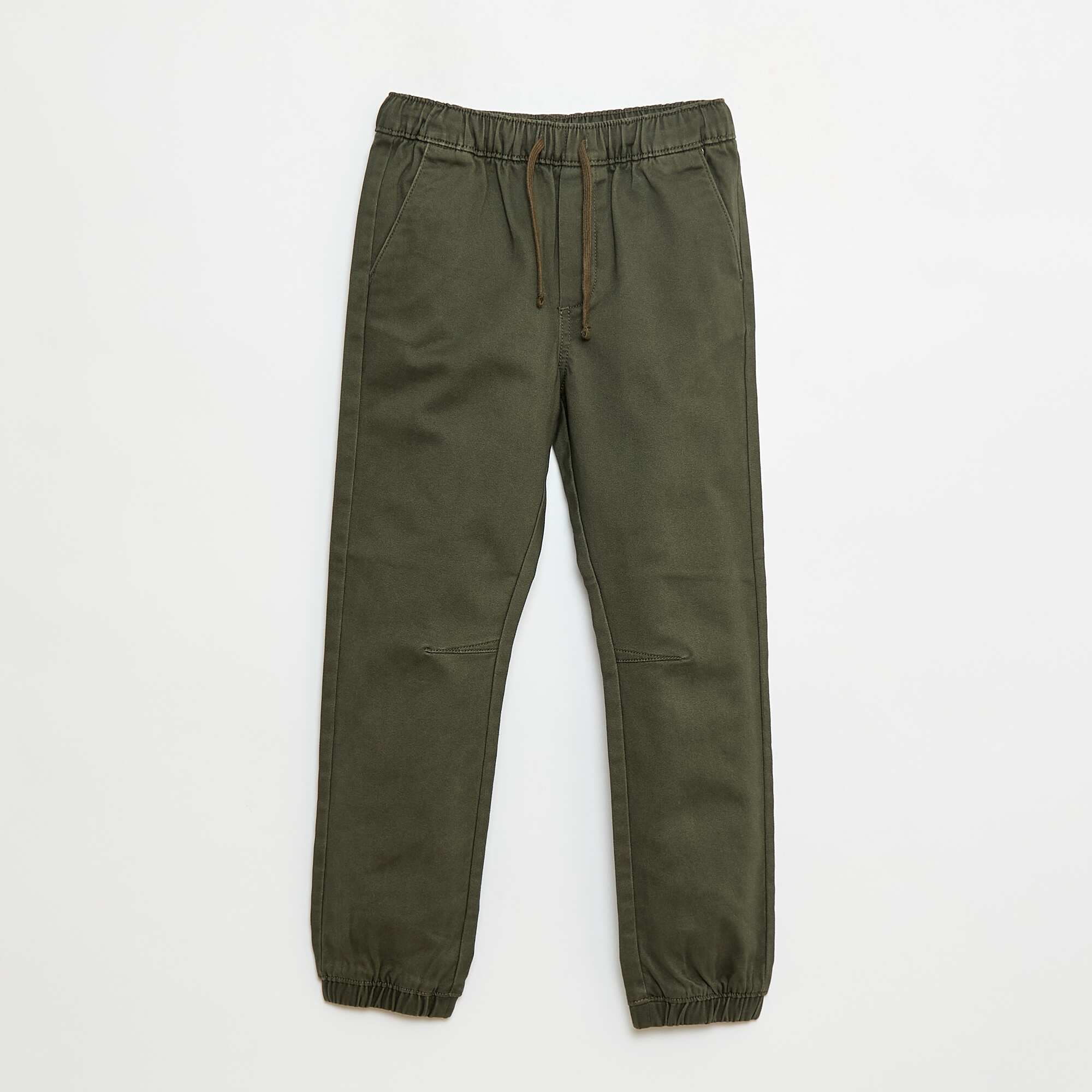 Elasticated Cotton Trousers KHAKI