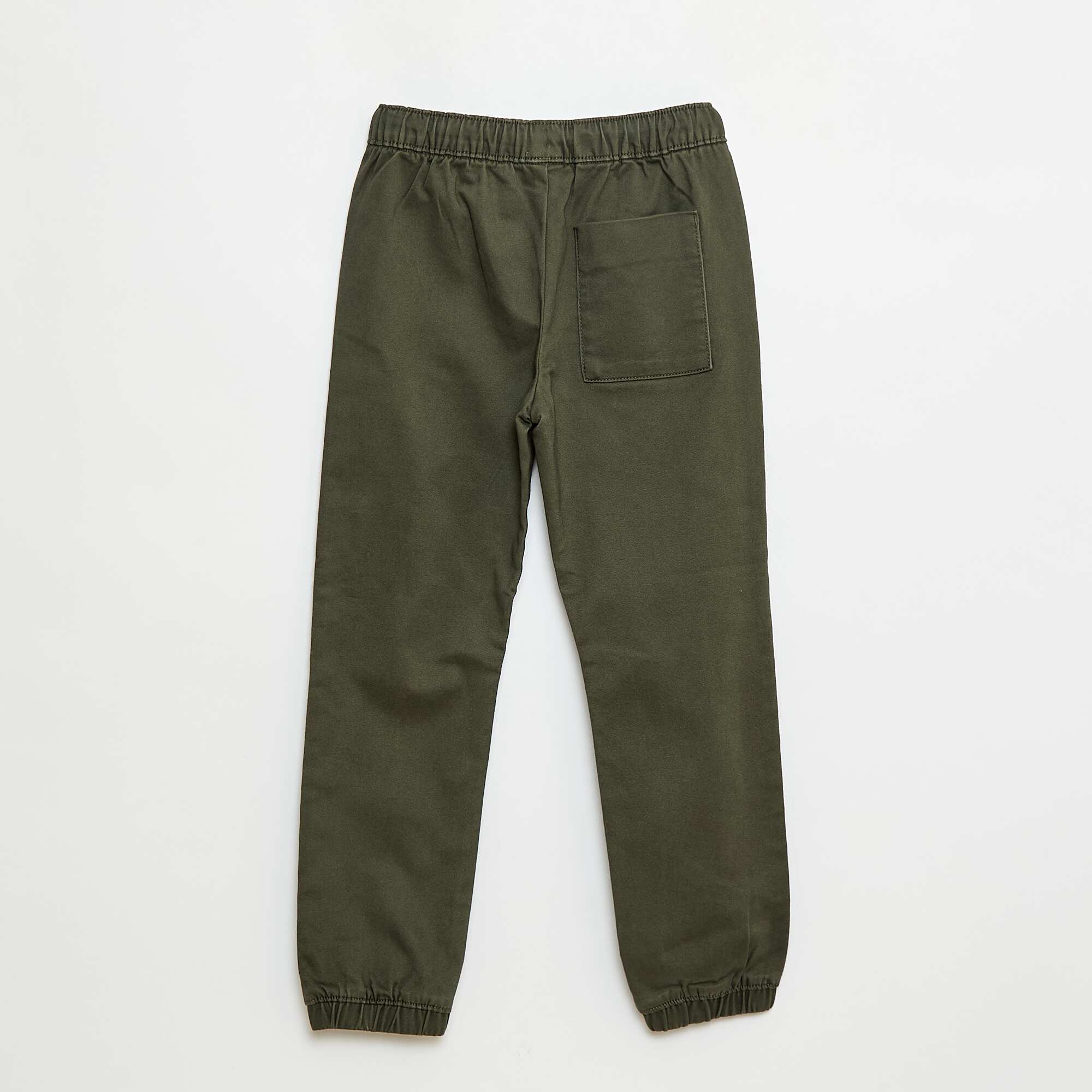 Elasticated Cotton Trousers KHAKI - Image 2