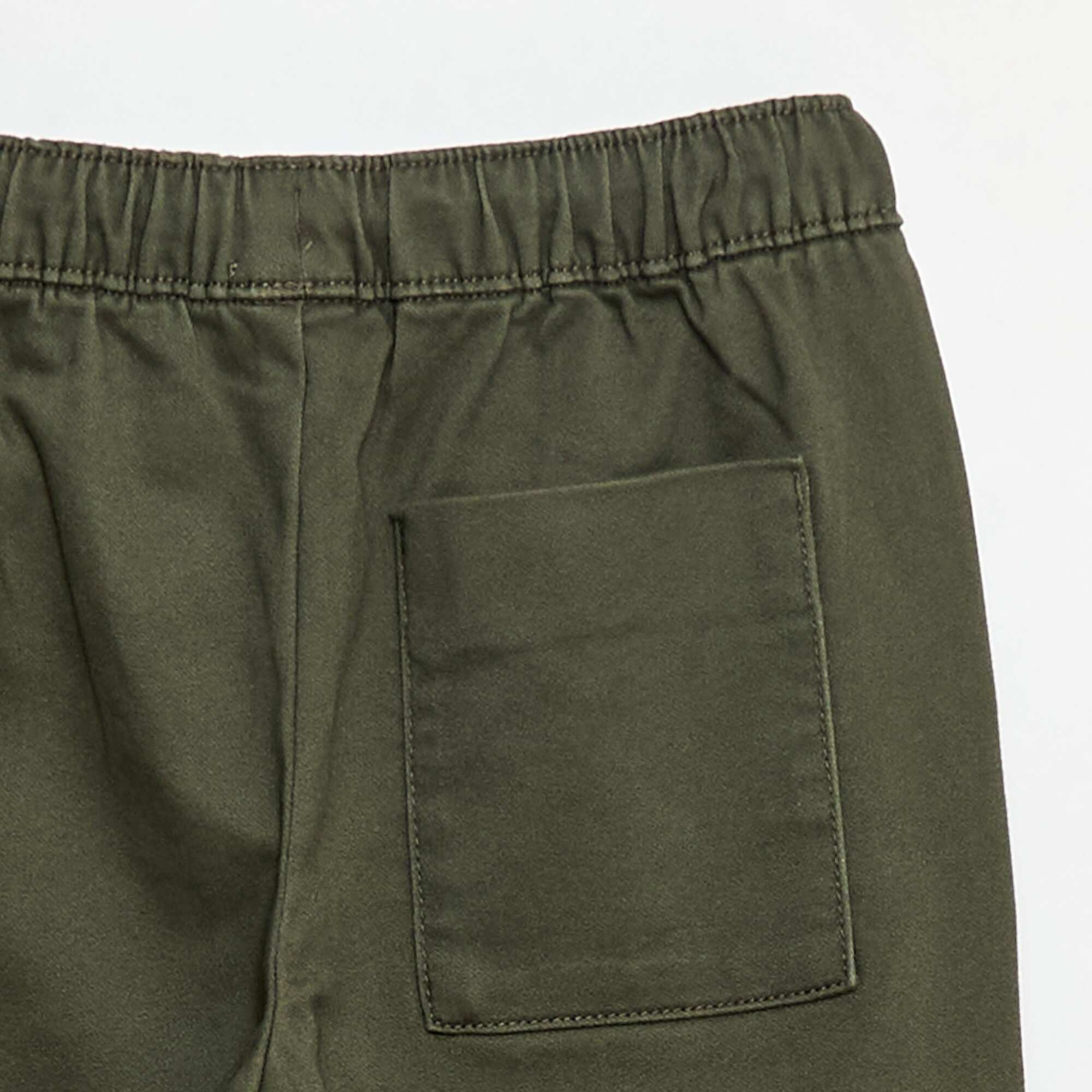 Elasticated Cotton Trousers KHAKI - Image 4