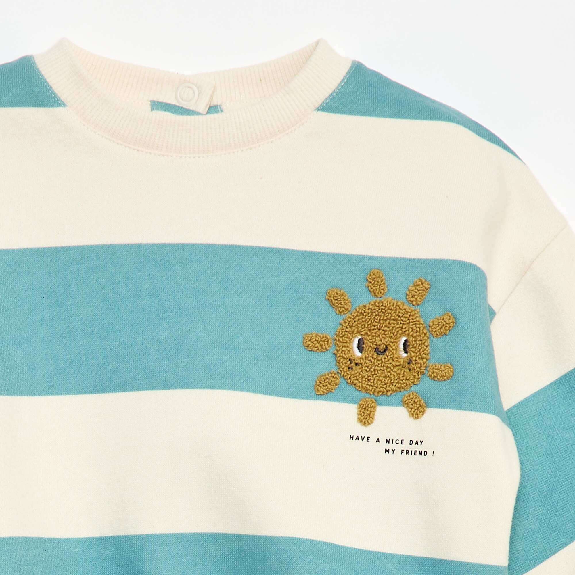 Embroidered Fleece Sweatshirt BLUE - Image 2