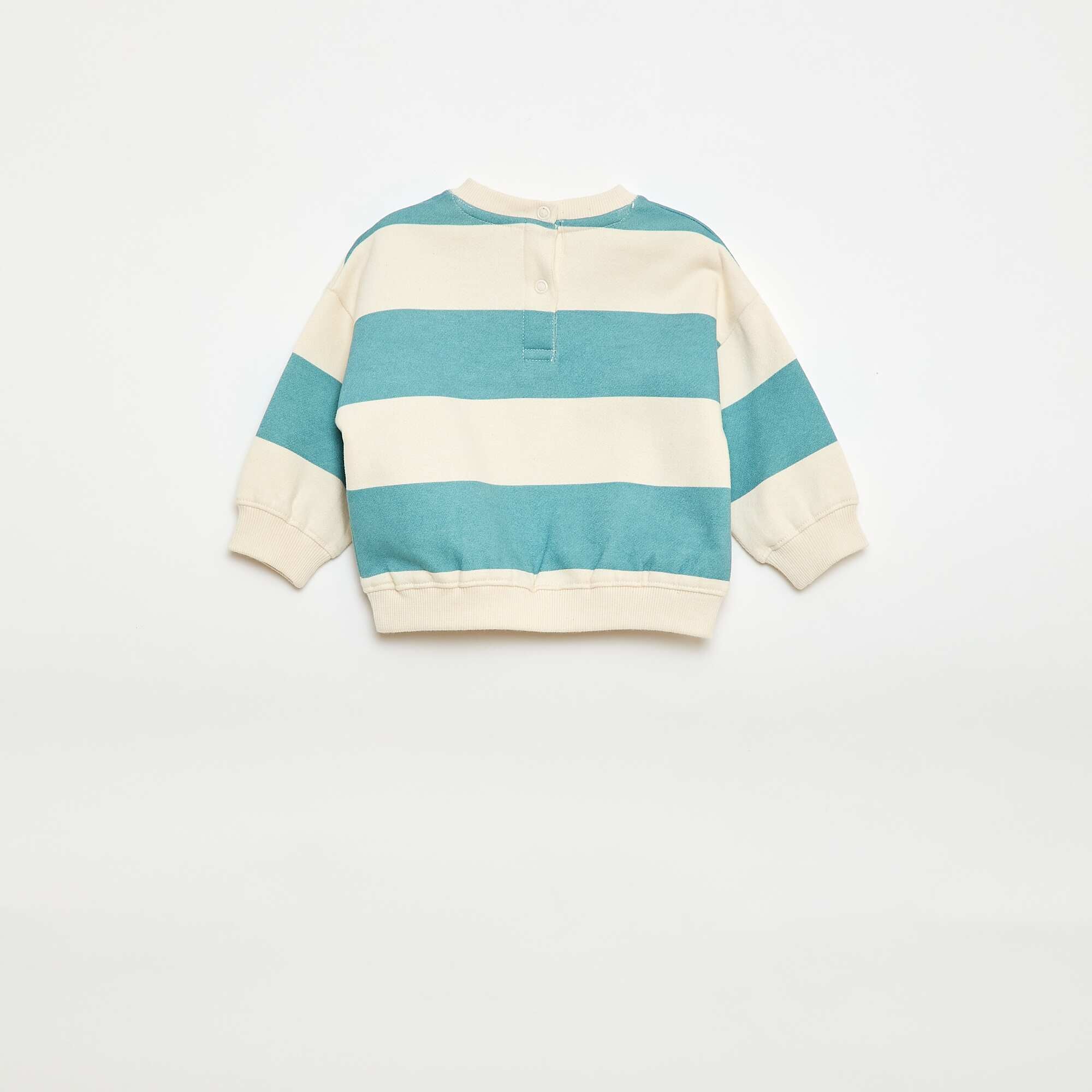 Embroidered Fleece Sweatshirt BLUE - Image 3