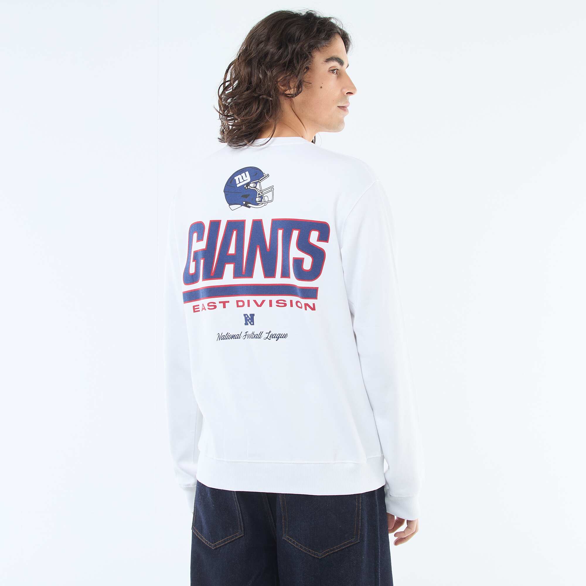 Embroidered 'NFL' Fleece Sweatshirt WHITE - Image 3