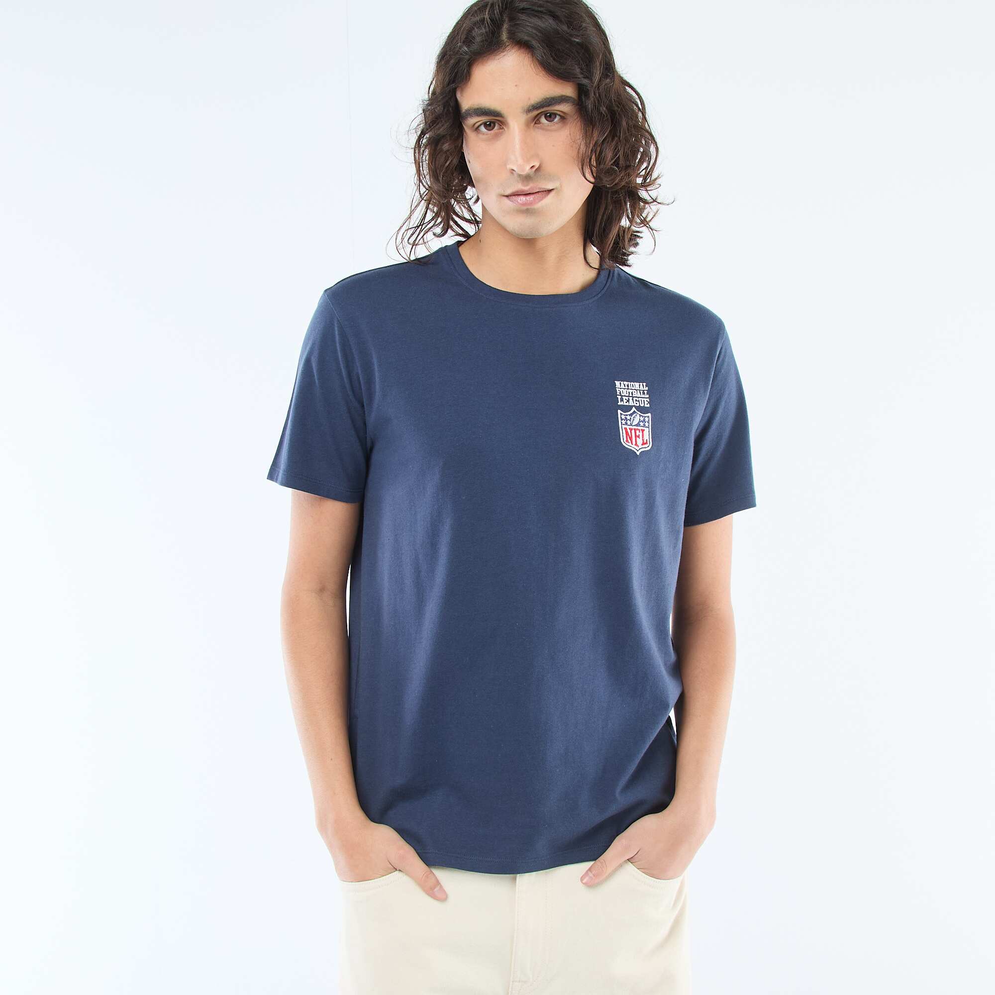Embroidered 'NFL' T-shirt BLUE