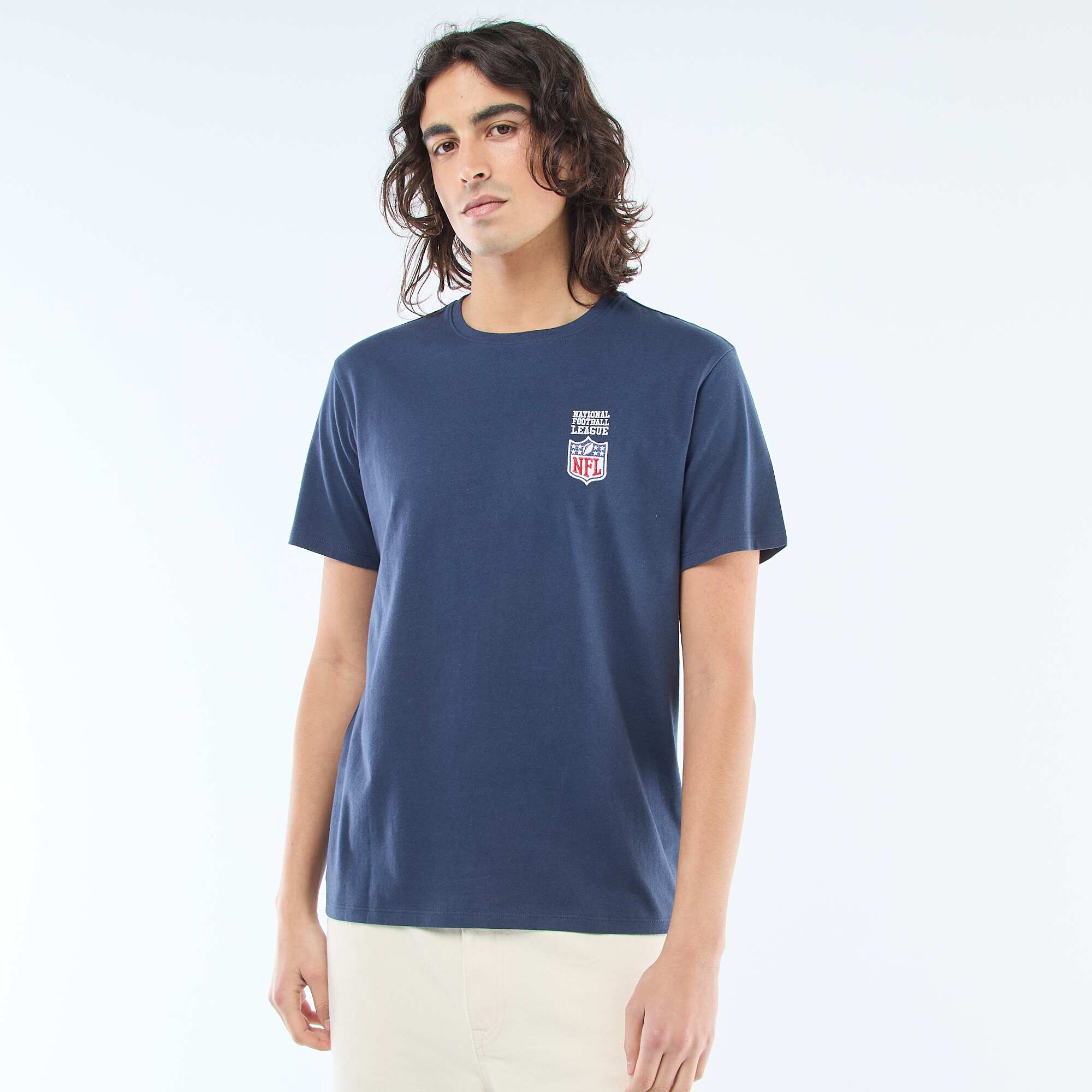 Embroidered 'NFL' T-shirt BLUE - Image 4