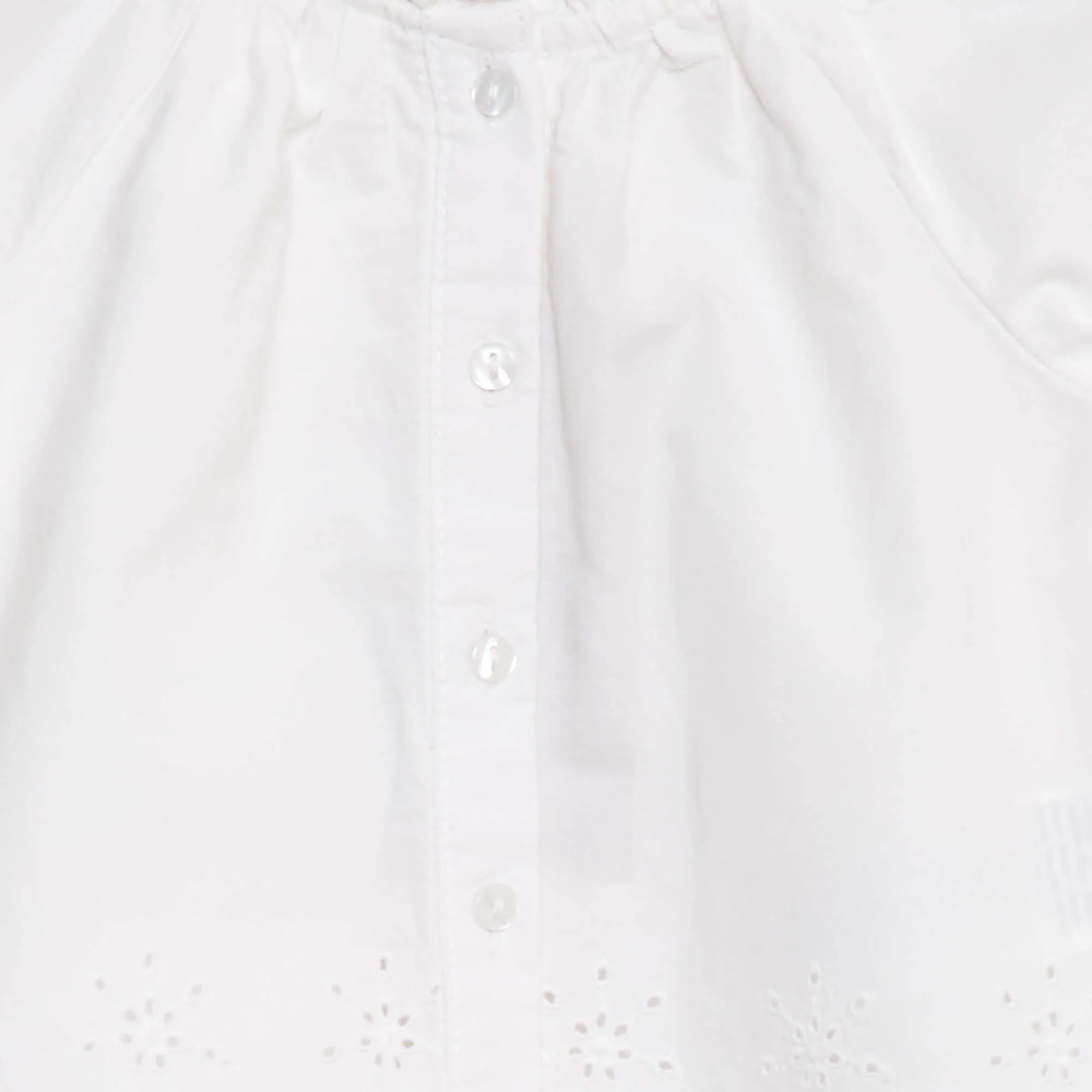 Embroidered poplin blouse with ruffled collar WHITE - Image 3