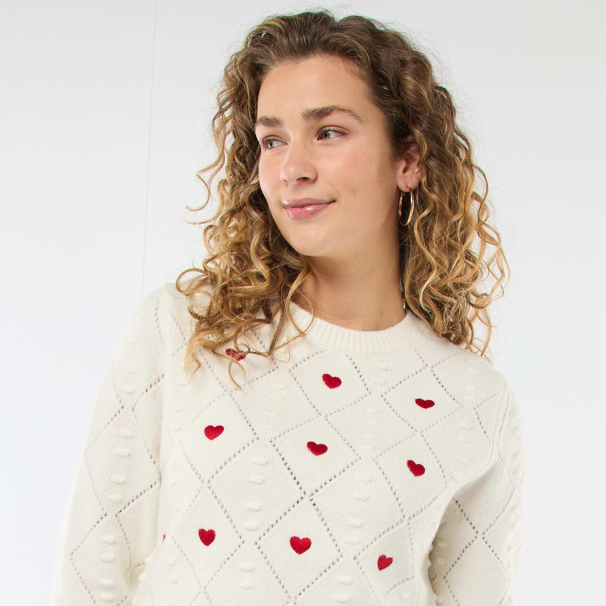 Fancy Knit Sweater WHITE - Image 3