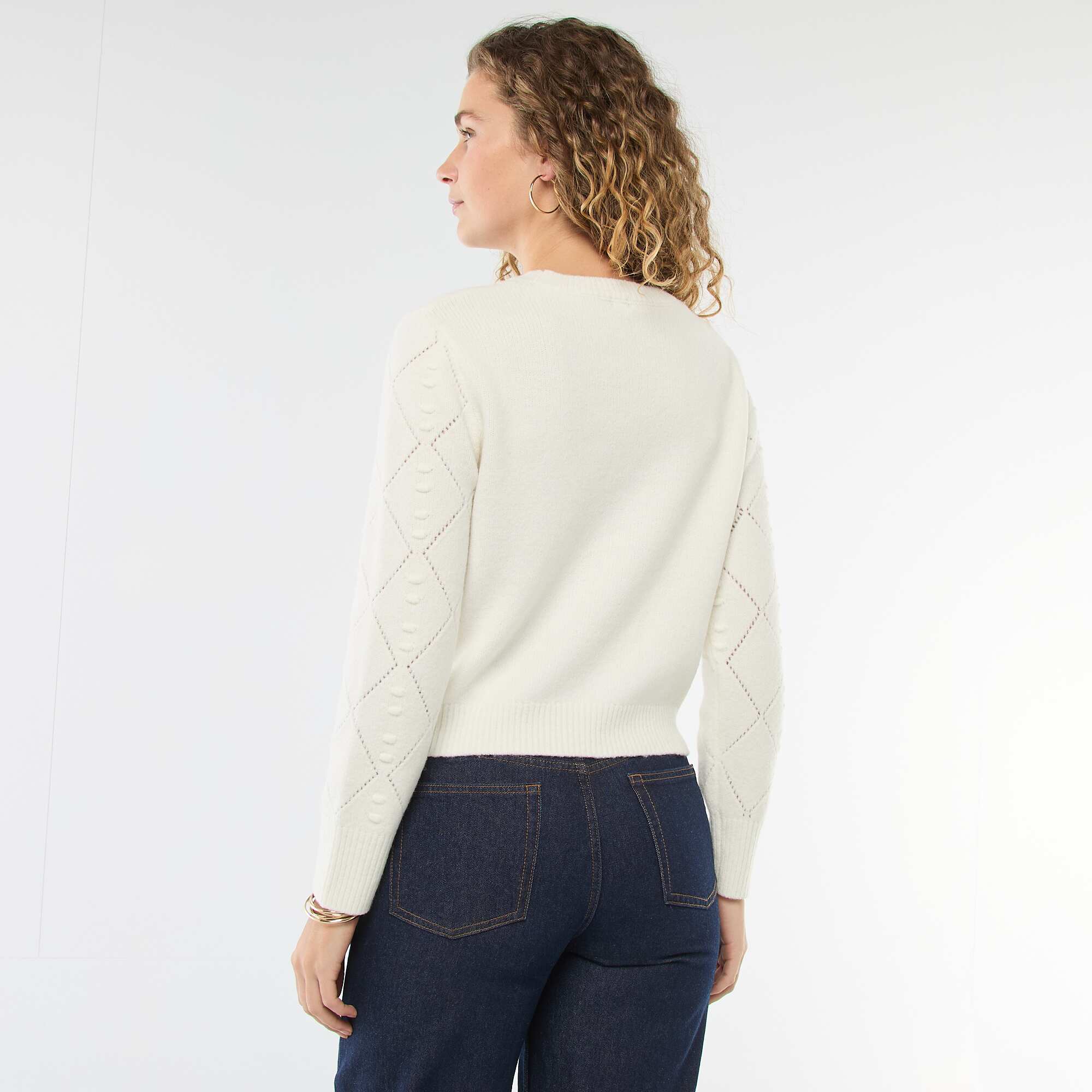Fancy Knit Sweater WHITE - Image 4