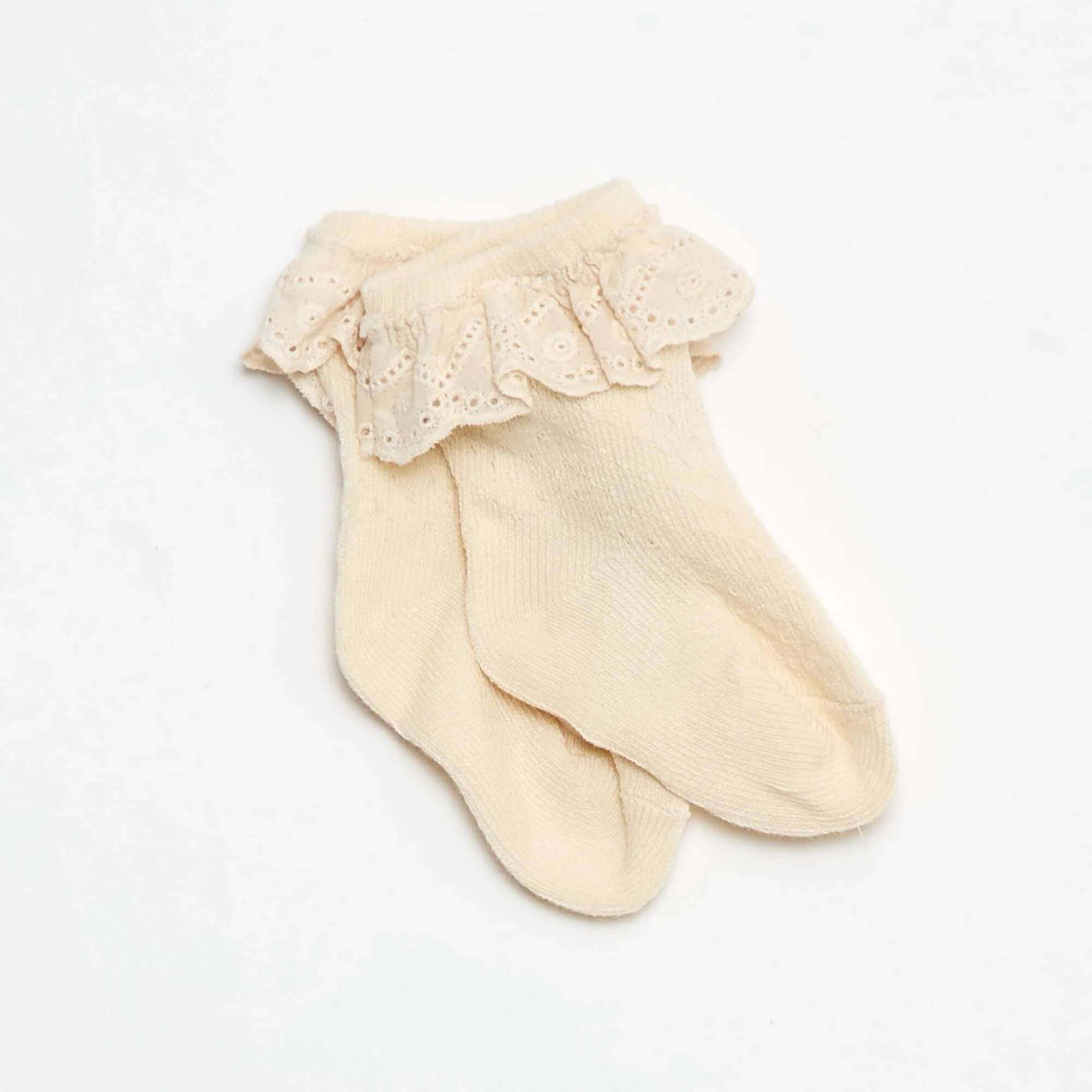 Fancy Leggings Set + Lace Socks BEIGE - Image 3