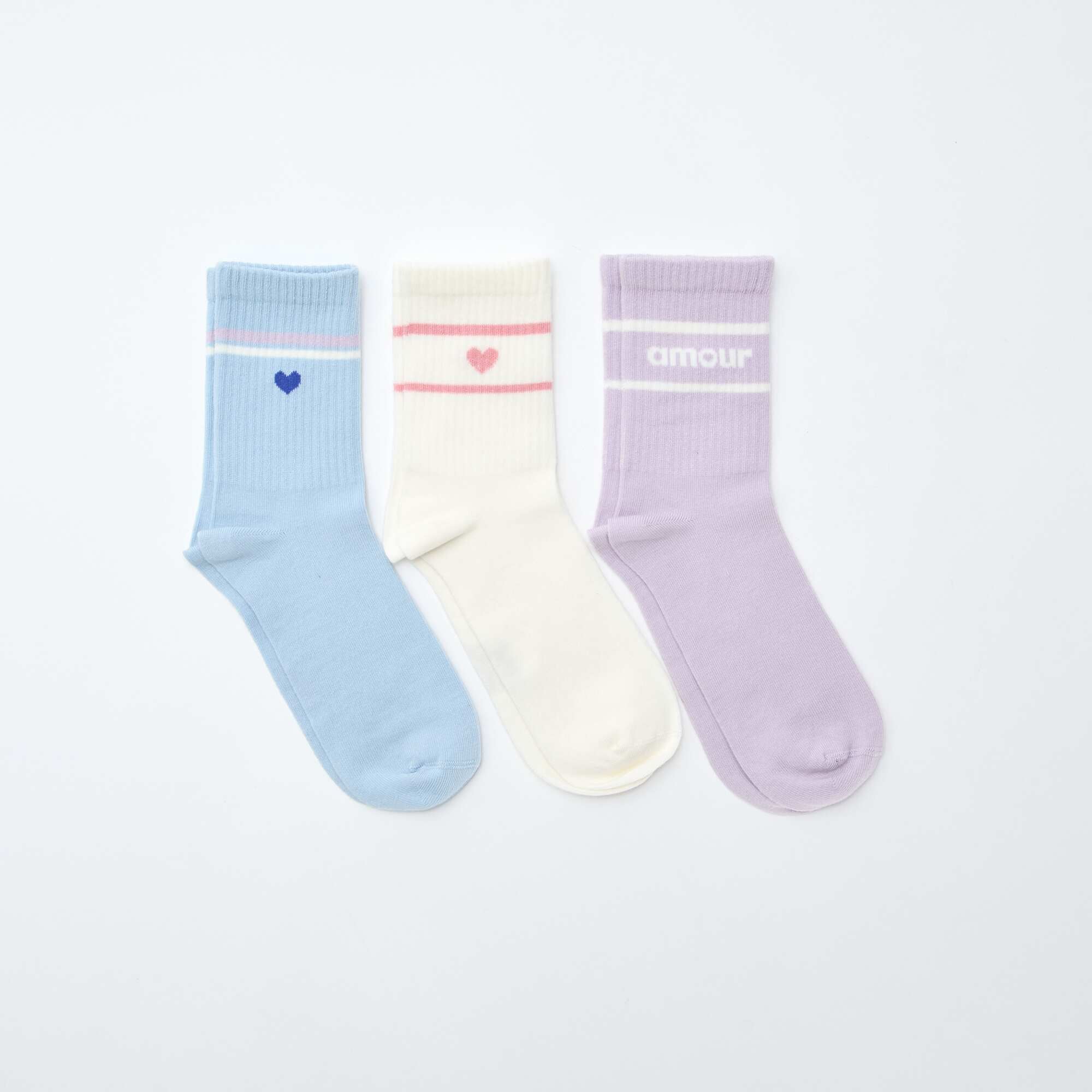 Fancy Ribbed Socks PURPLE - Image 2