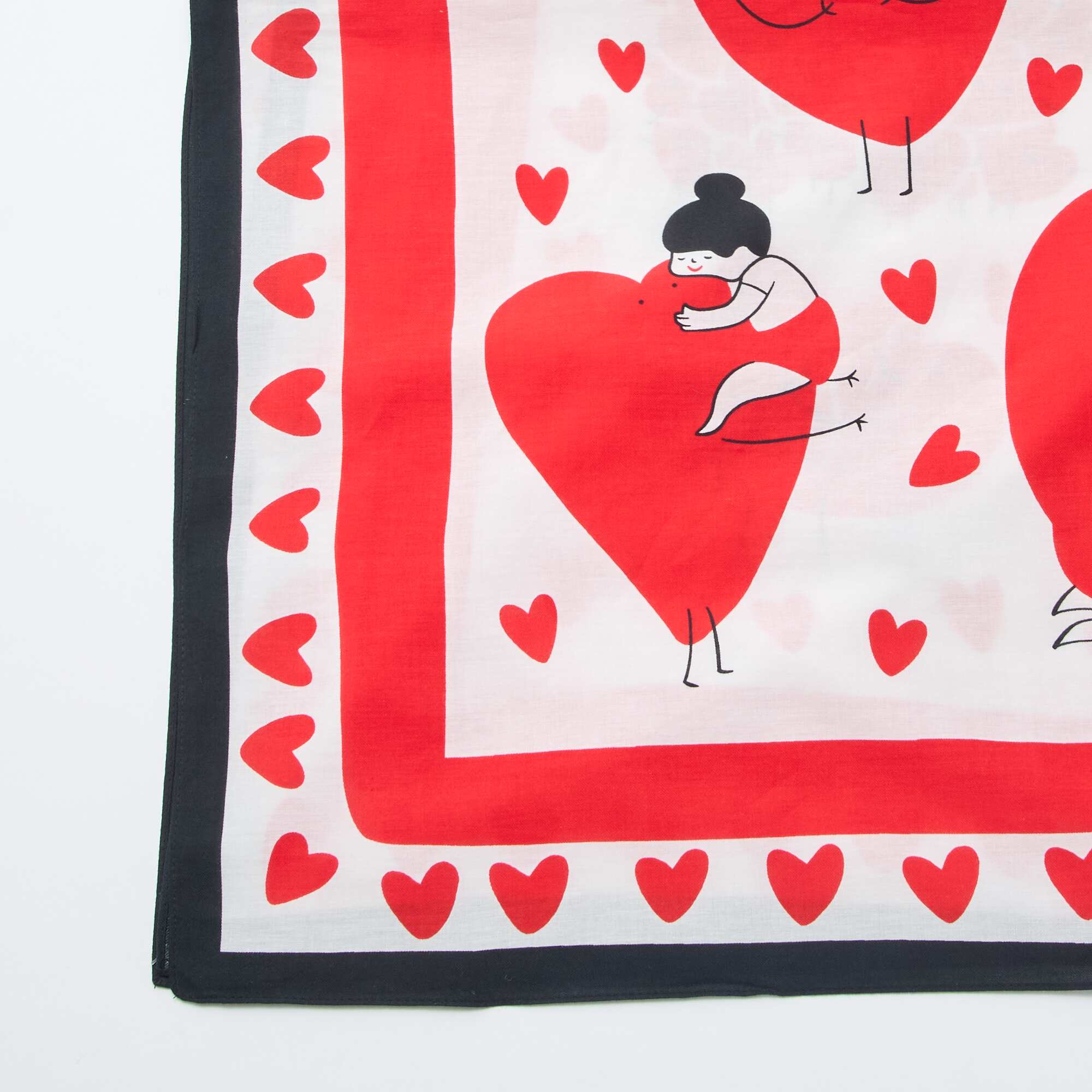 Fantasy Print Scarf (100x100 cm) - Valentine's Day WHITE - Image 2