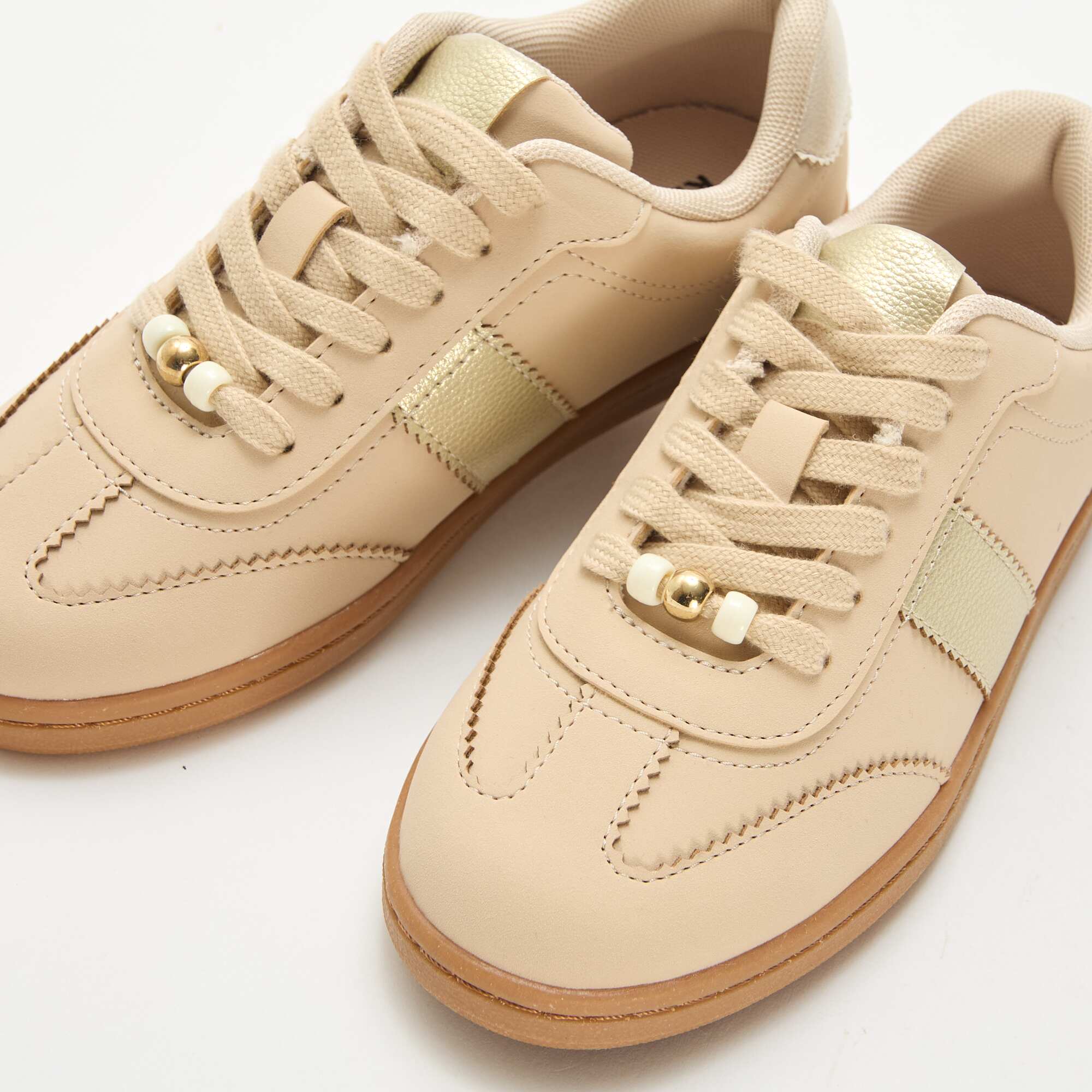 Fashion Sneakers with Leopard Print Panels WHITE - Image 5