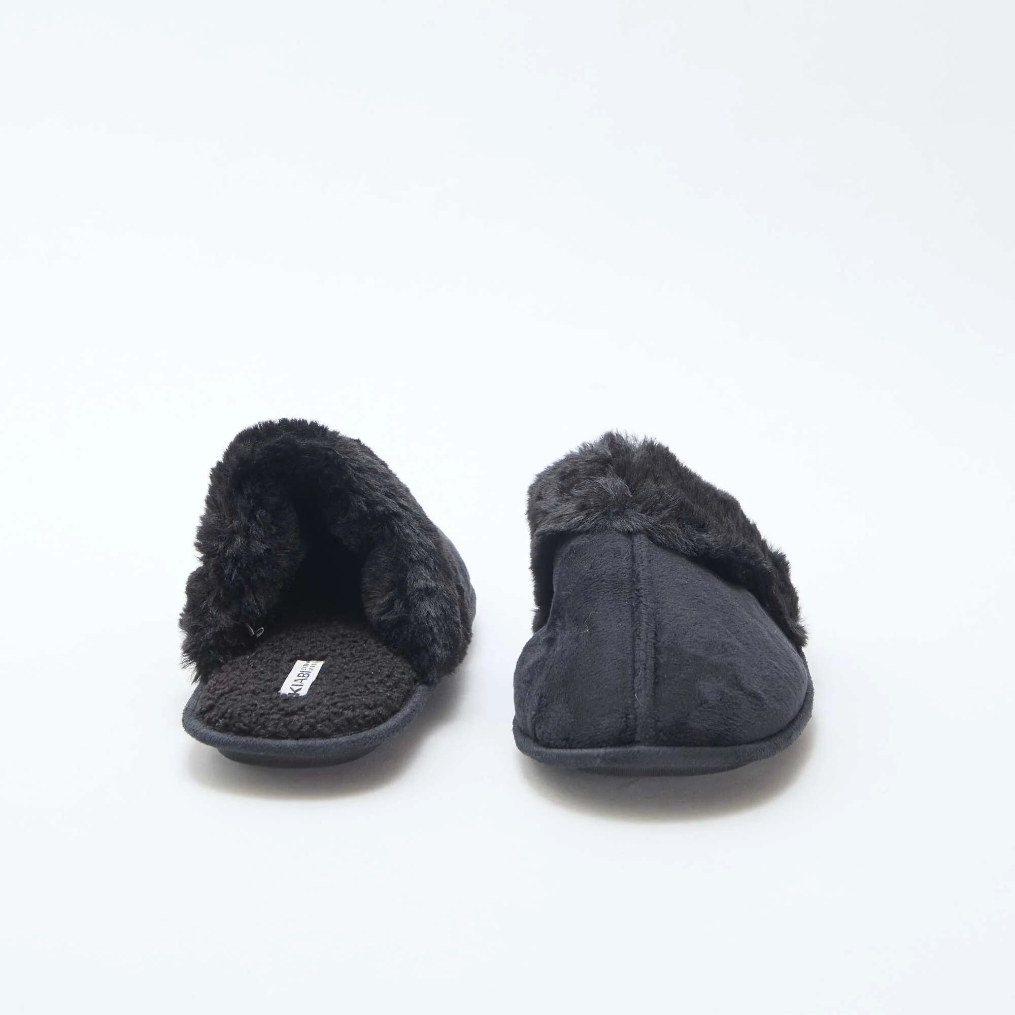 Faux Fur Mules Slippers BLACK - Image 3
