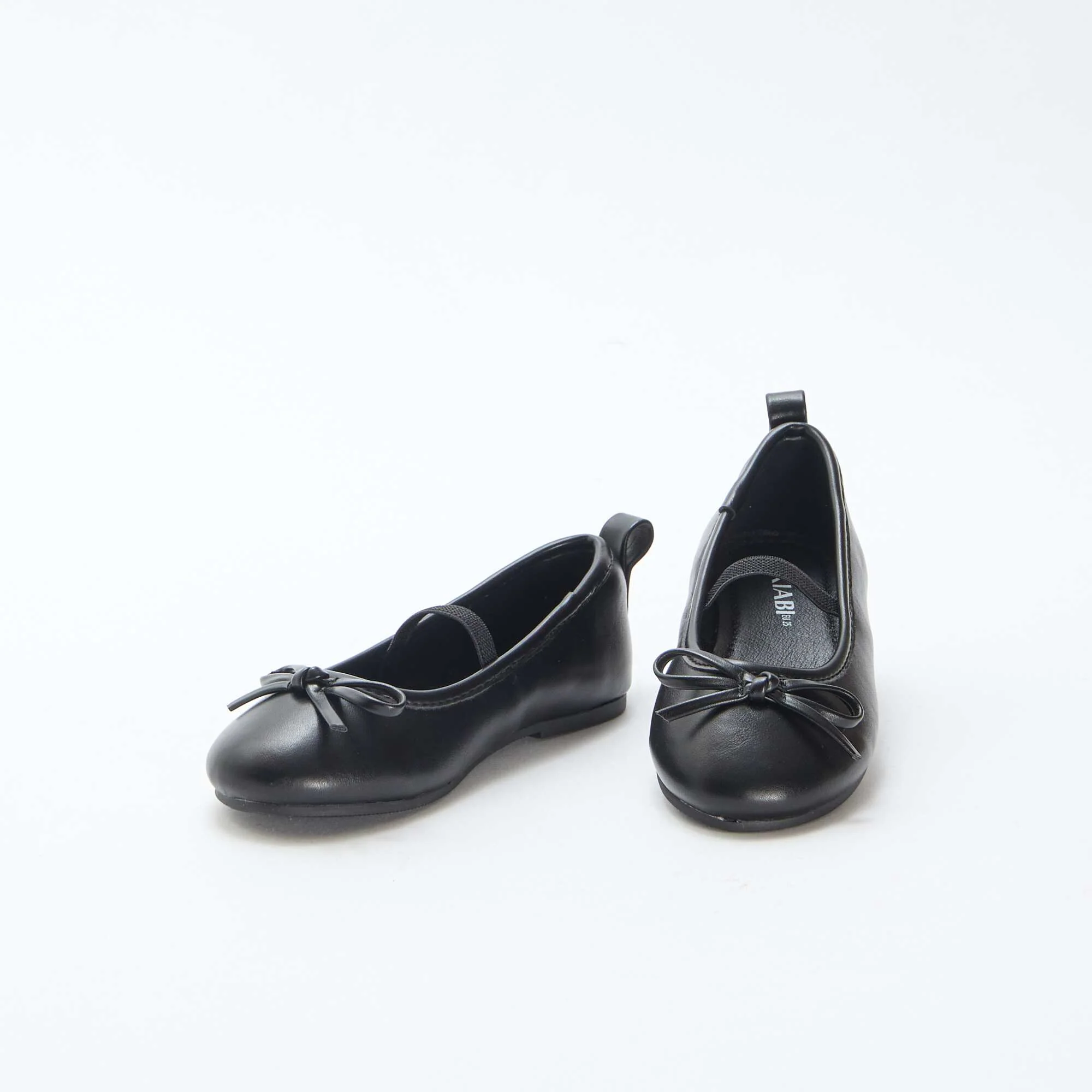 Faux Leather Ballerina Shoes with Strap BLACK - Image 5
