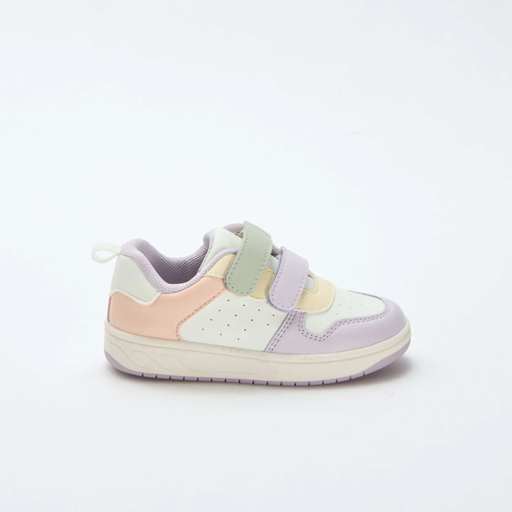 Faux Leather Sneakers with 2 Hook-and-Loop Straps PINK - Image 2