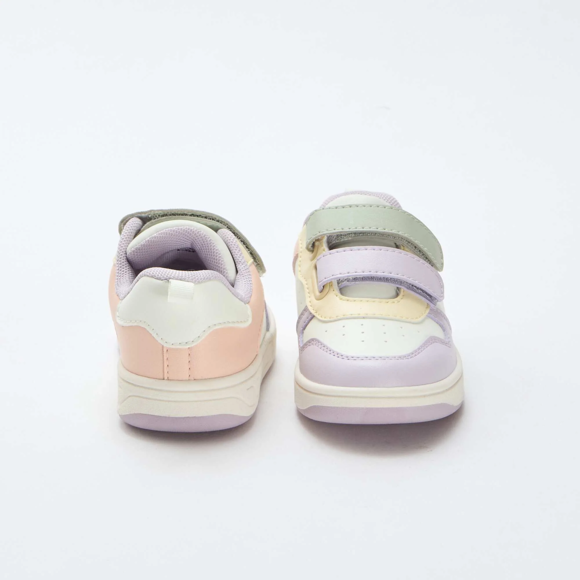 Faux Leather Sneakers with 2 Hook-and-Loop Straps PINK - Image 3