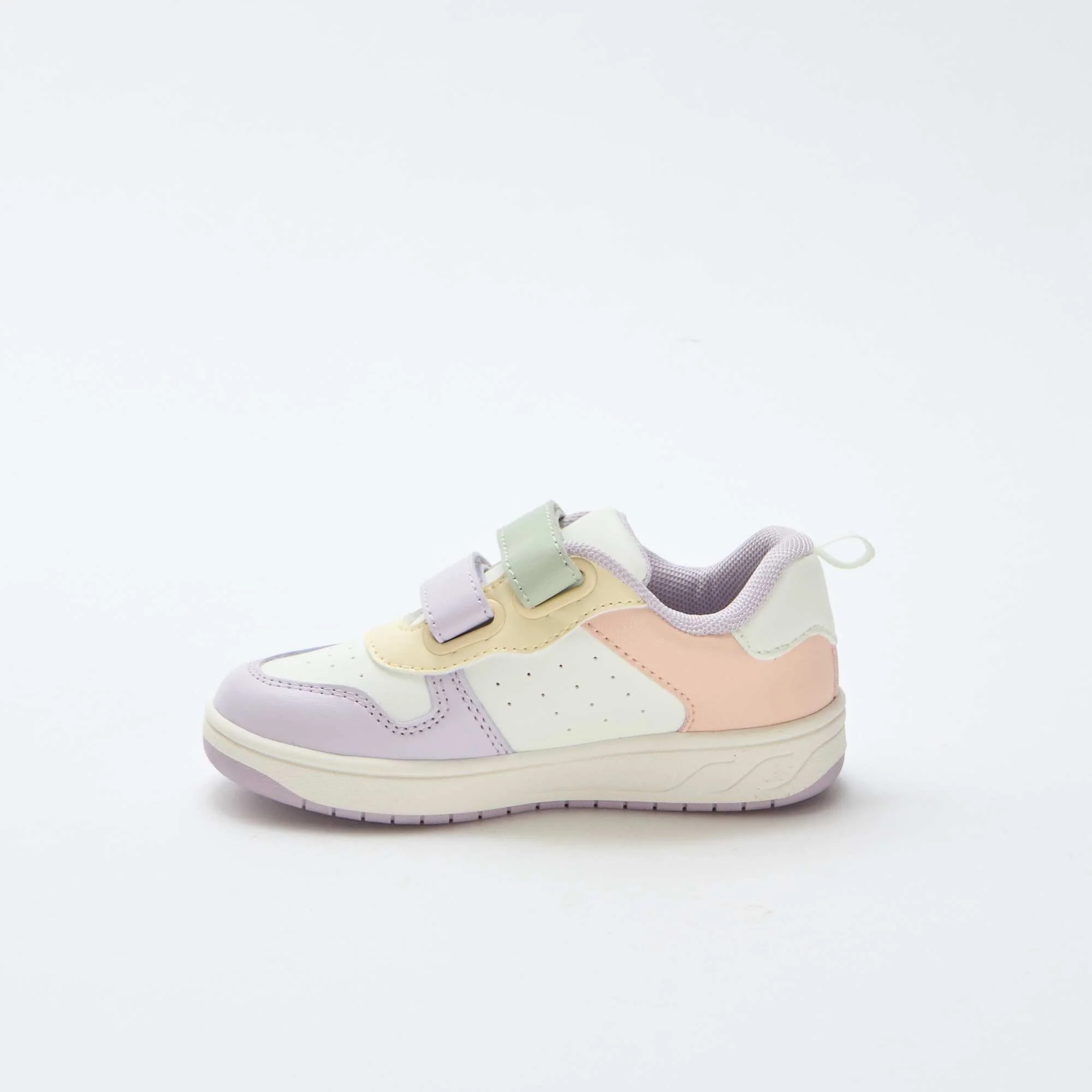 Faux Leather Sneakers with 2 Hook-and-Loop Straps PINK - Image 4