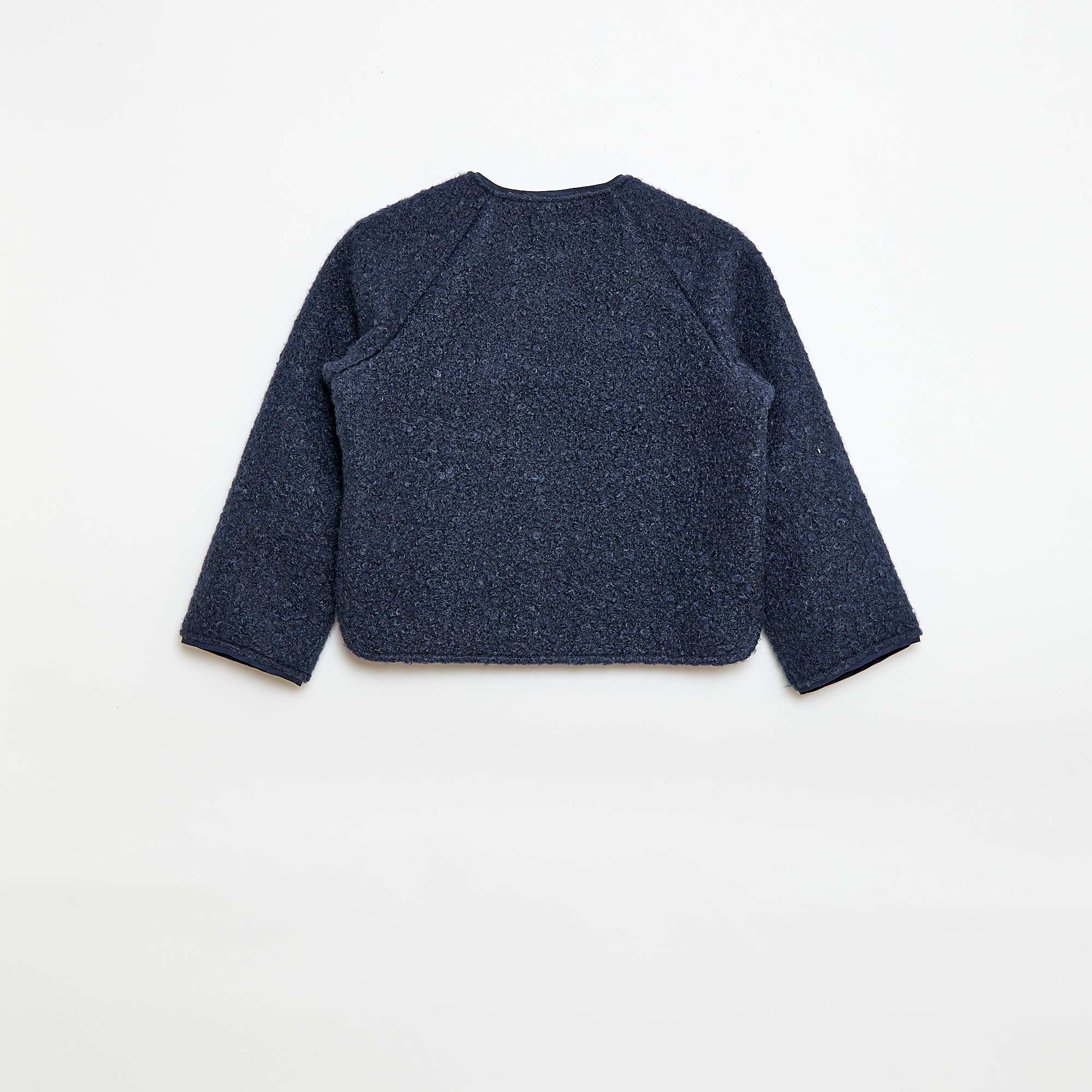 Faux Shearling Snap-Front Jacket BLUE - Image 2