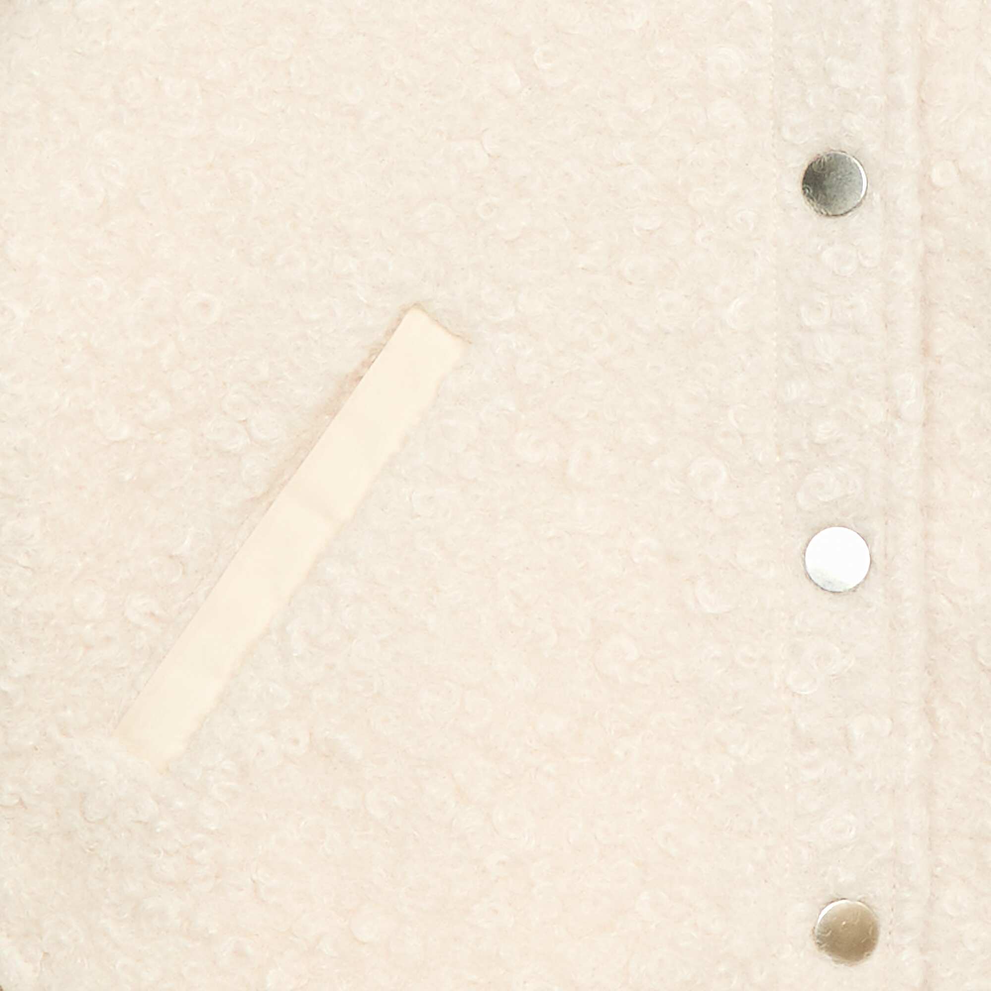 Faux Shearling Snap-Front Jacket WHITE - Image 3