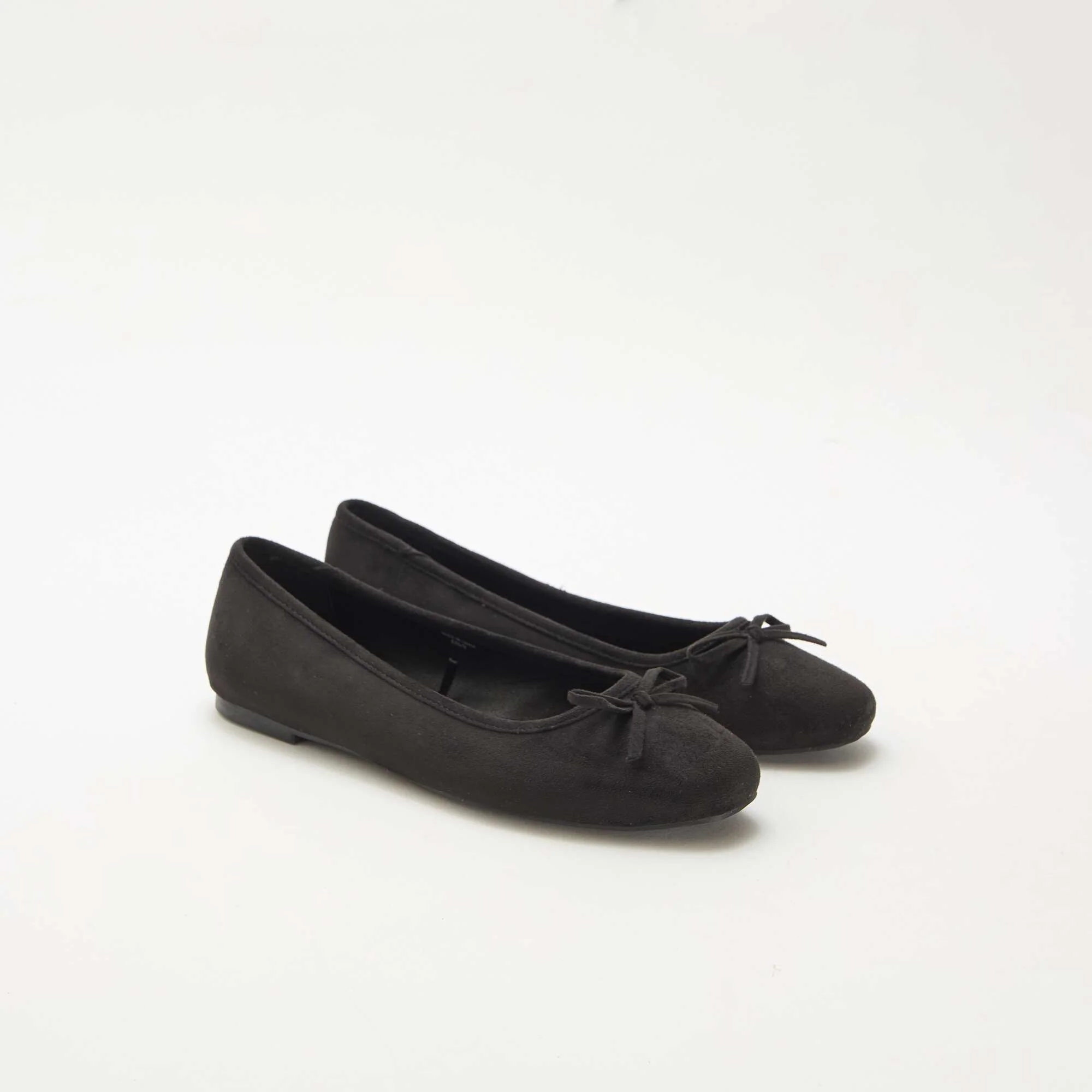 Faux Suede Ballet Flats BLACK