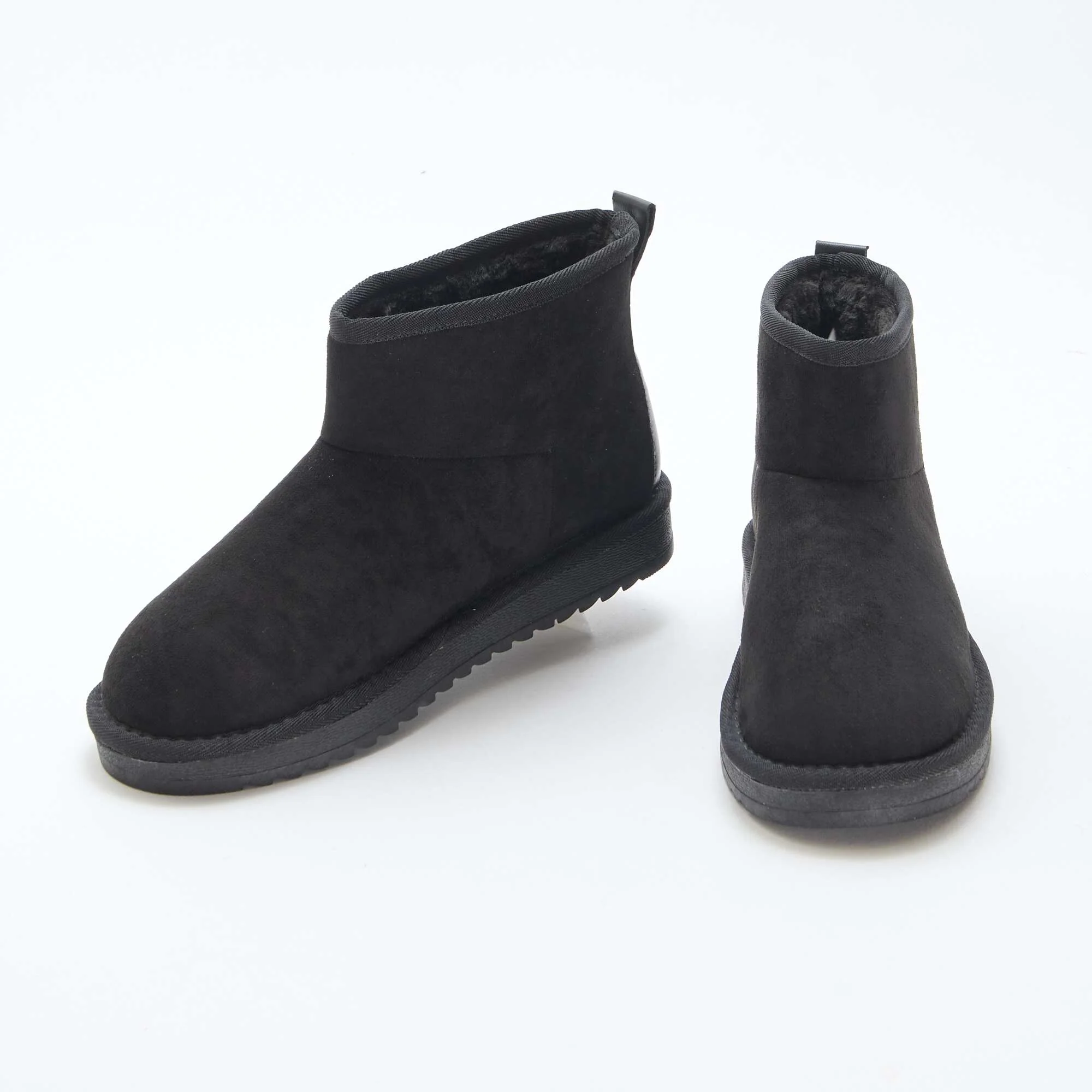 Faux Suede Boots BLACK - Image 5
