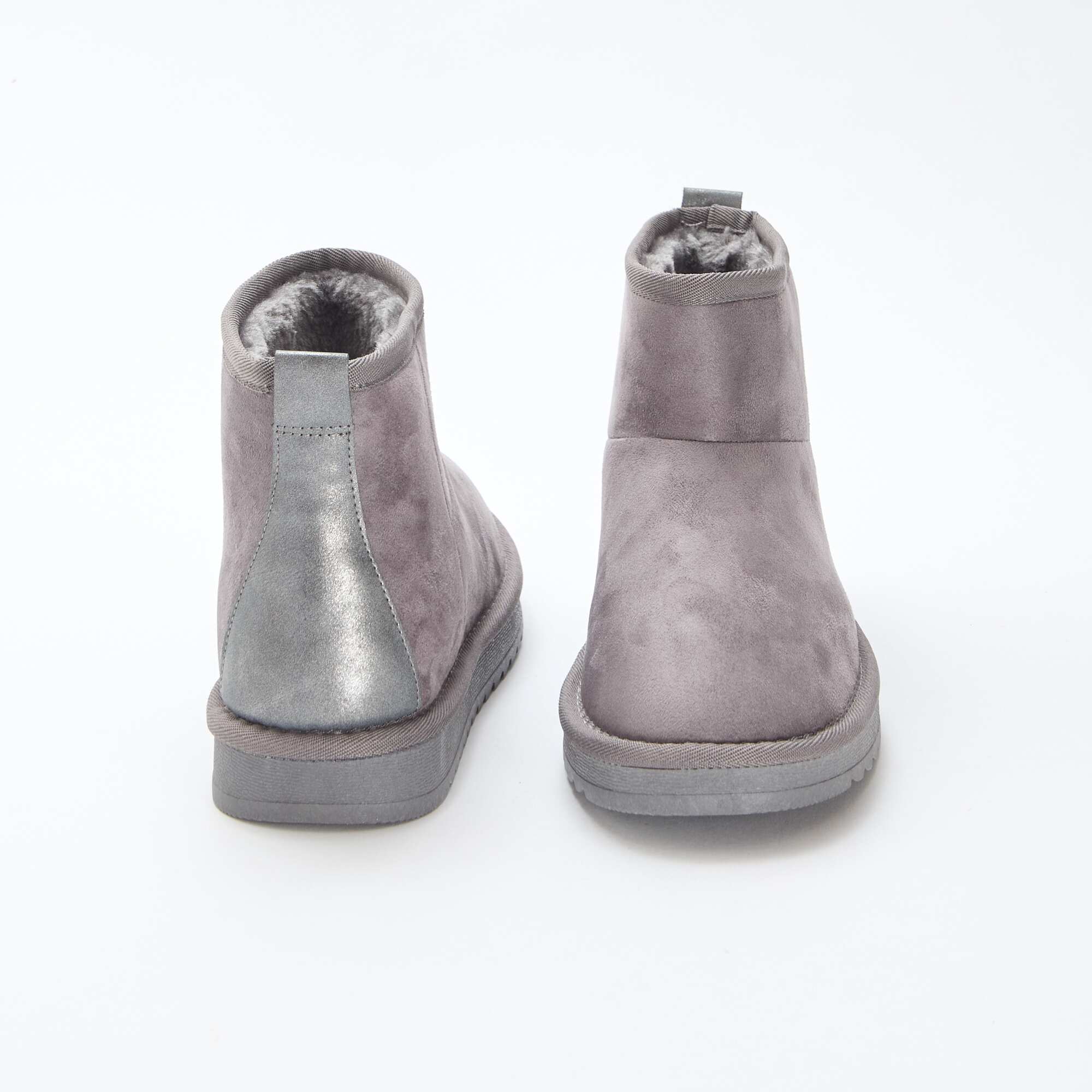 Faux Suede Boots GREY - Image 3